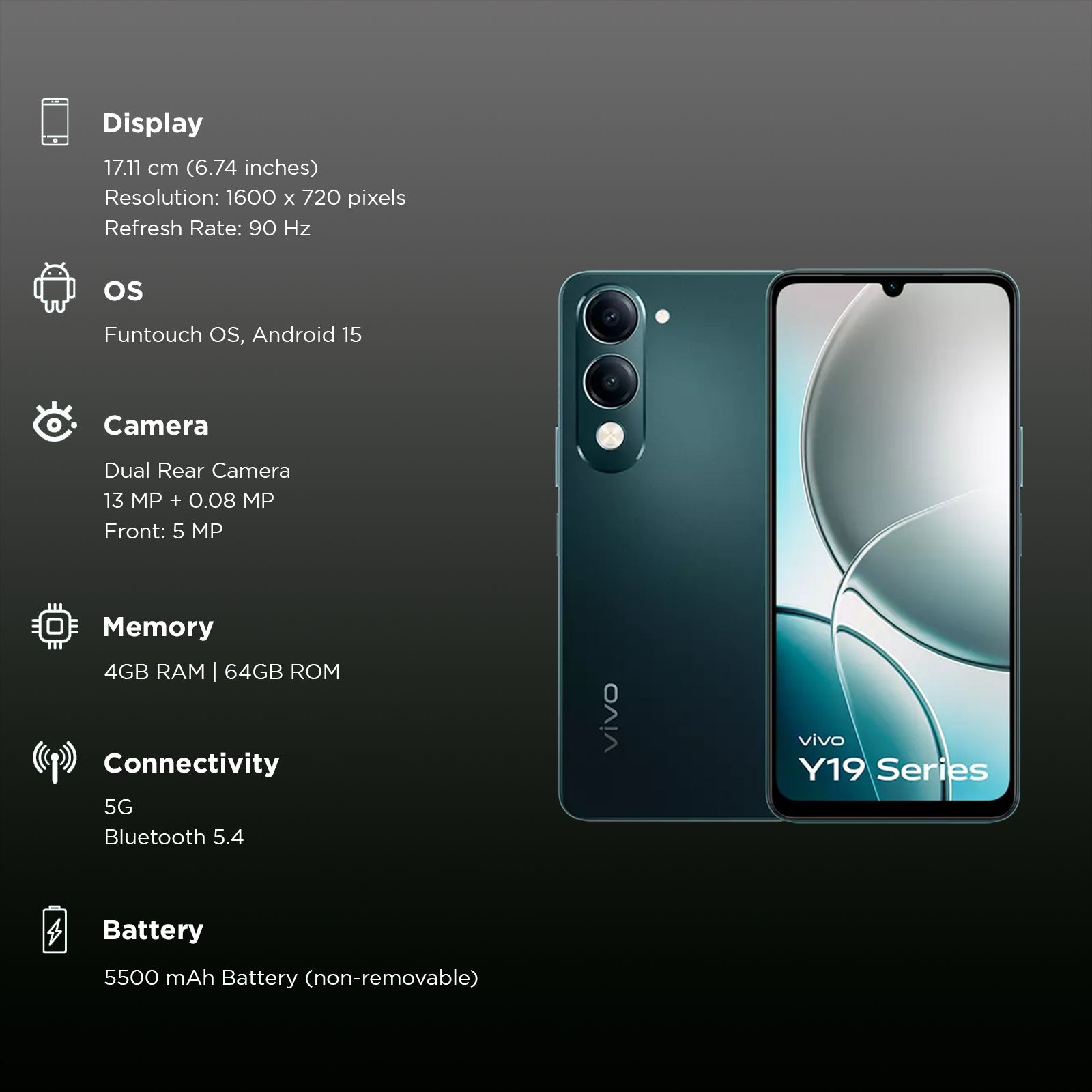 vivo Y19 5G (4GB RAM, 64GB, Majestic Green)_3