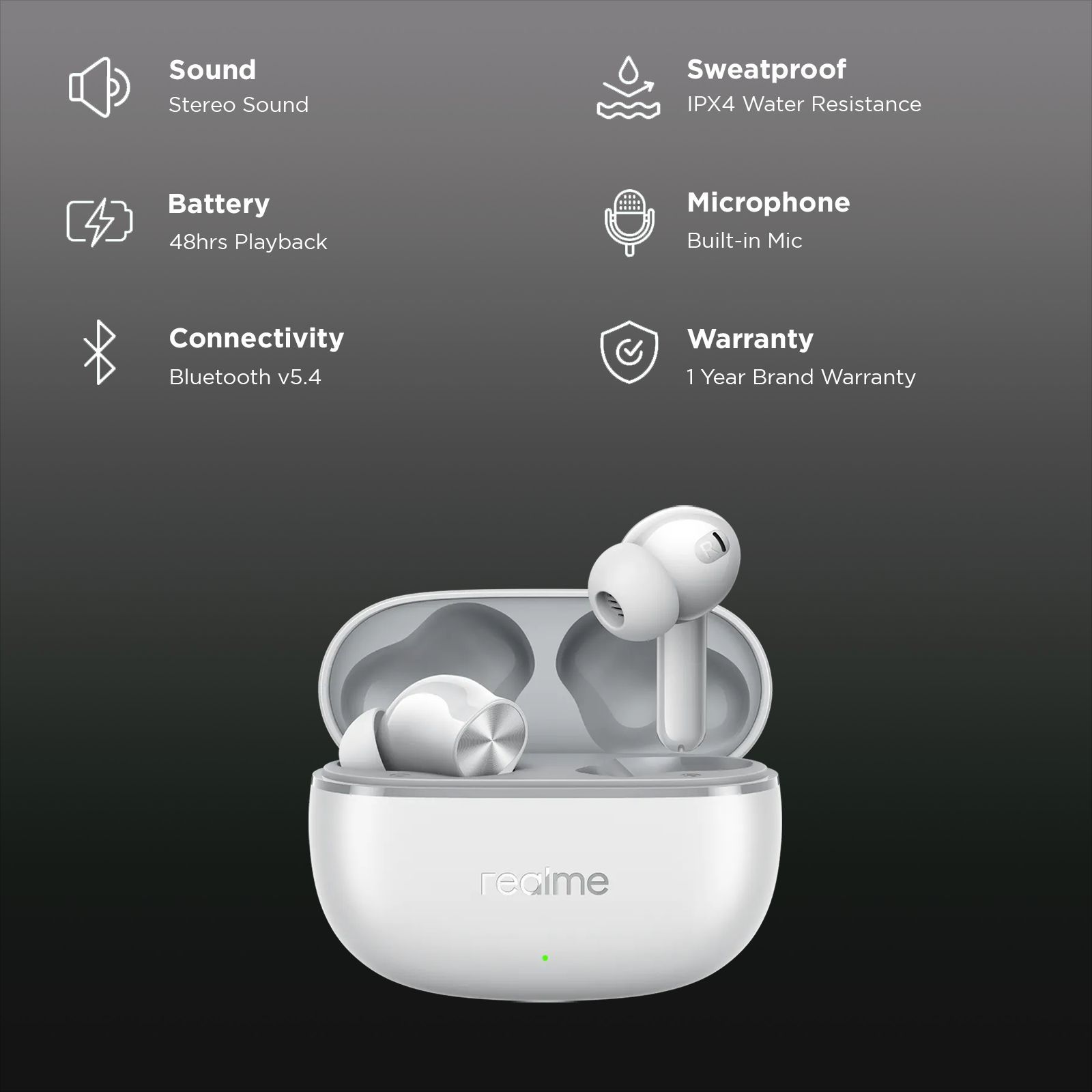 realme Buds T200 Lite TWS Earbuds with Environmental Noise Cancellation (IPX4 Water Resistant, Dual Device Connection, Storm Grey) realme Buds T200 Lite TWS Earbuds with Environmental Noise Cancellation (IPX4 Water Resistant, Dual Device Connection, Storm Grey)_2