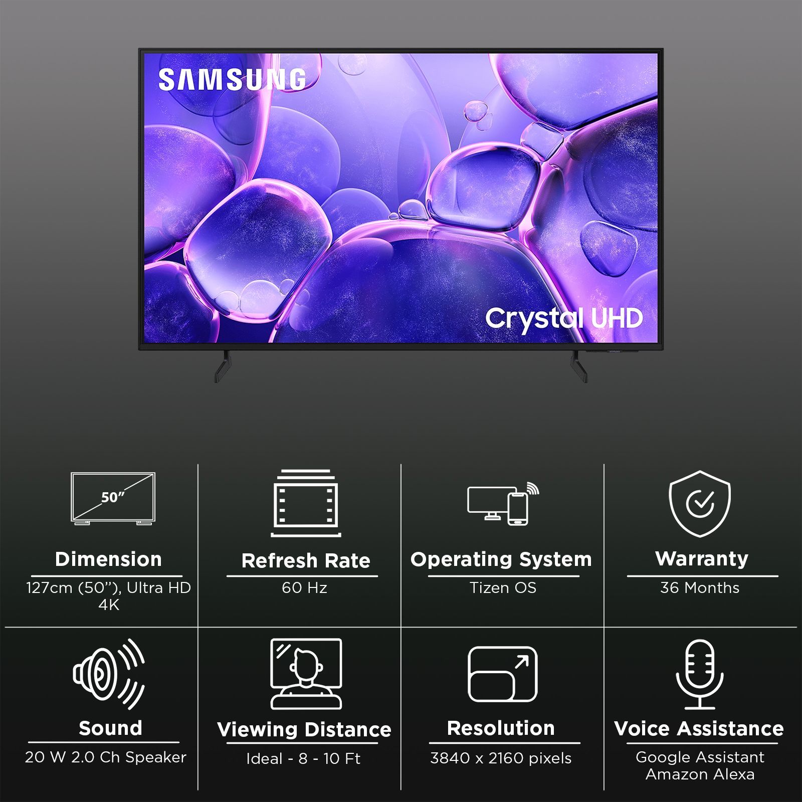 SAMSUNG U8100F 127 cm (50 inch) 4K Ultra HD LED Smart Tizen TV with Alexa & Google Assistant (2025 model) SAMSUNG U8100F 127 cm (50 inch) 4K Ultra HD LED Smart Tizen TV with Alexa & Google Assistant (2025 model)_3