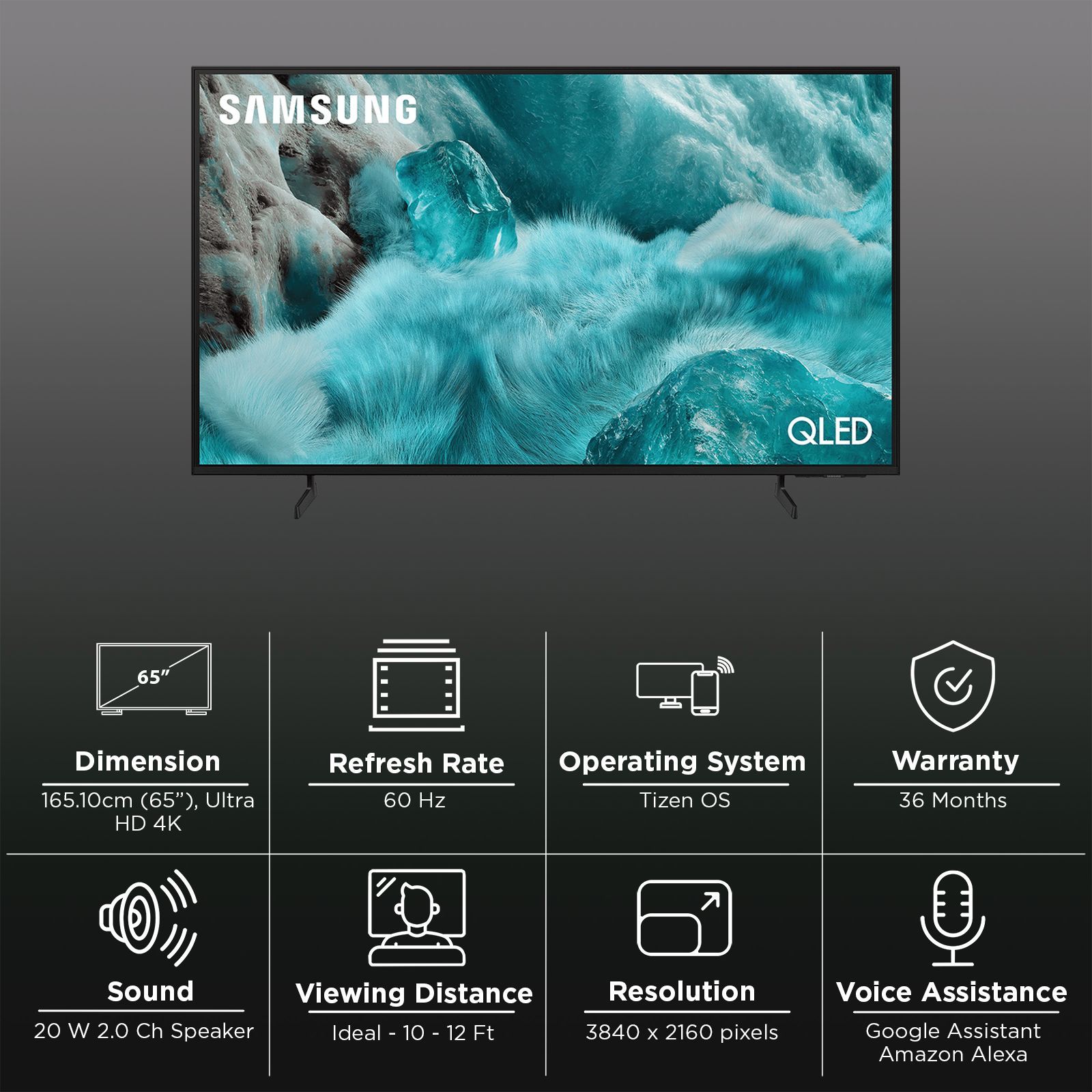 SAMSUNG Q7F 165.1 cm (65 inch) QLED 4K Ultra HD Smart Tizen TV with Google Voice Assistant (2025 model)_3