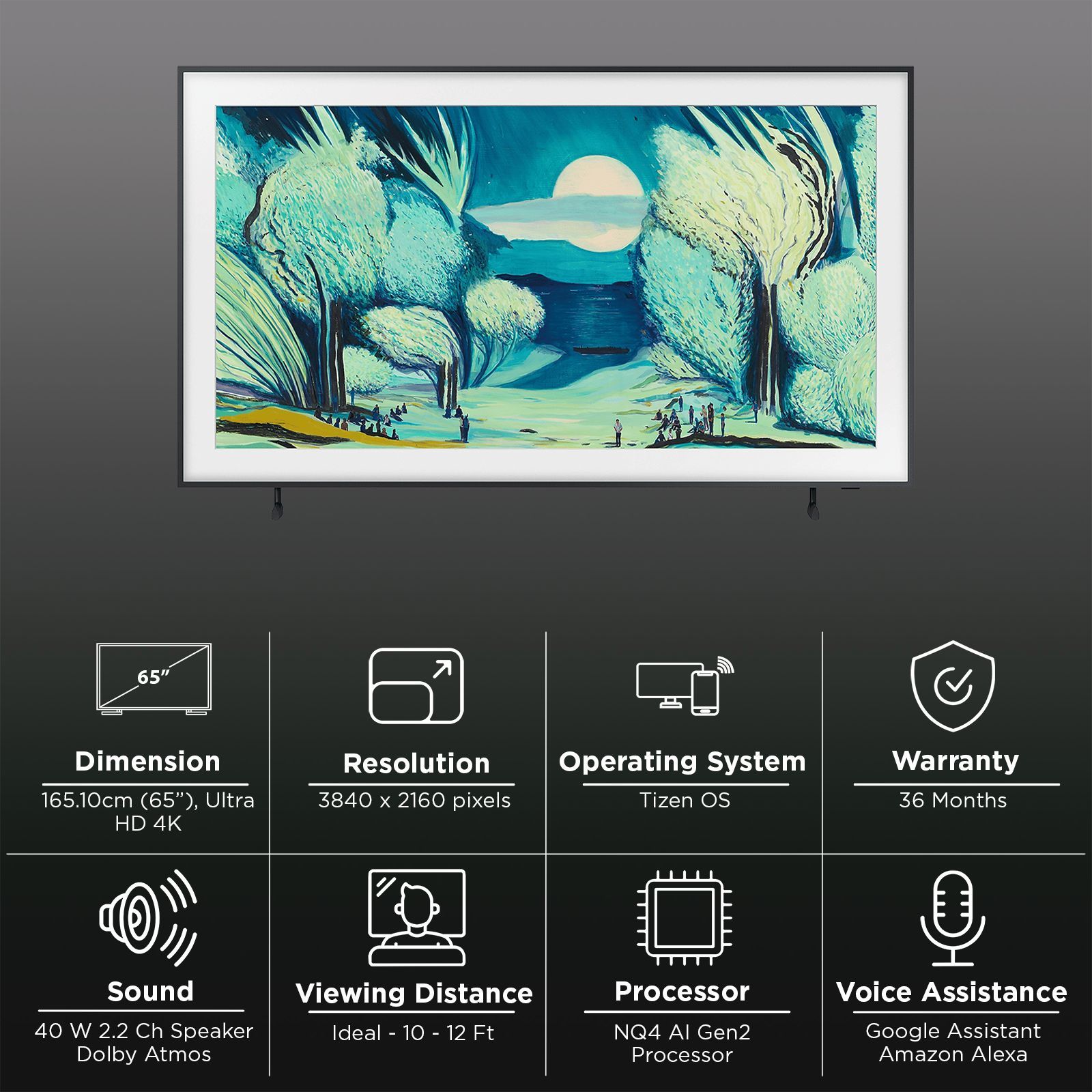 SAMSUNG LS03F The Frame 165.1 cm (65 inch) QLED 4K Ultra HD Tizen TV with Built-in Alexa Voice Assistant (2025 model)_3