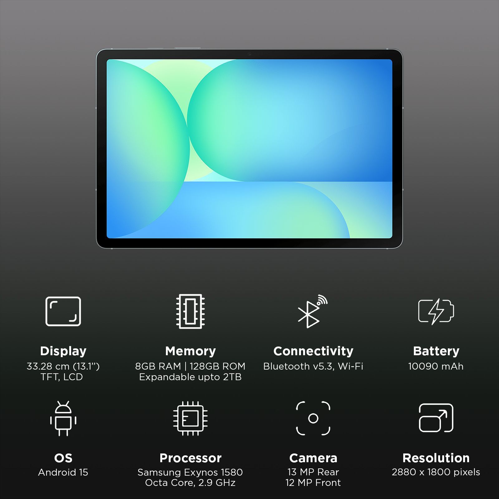 SAMSUNG Galaxy Tab S10 FE Plus Wi-Fi Android Tablet (13.1 Inch, 8GB RAM, 128 GB ROM, Gray)_3