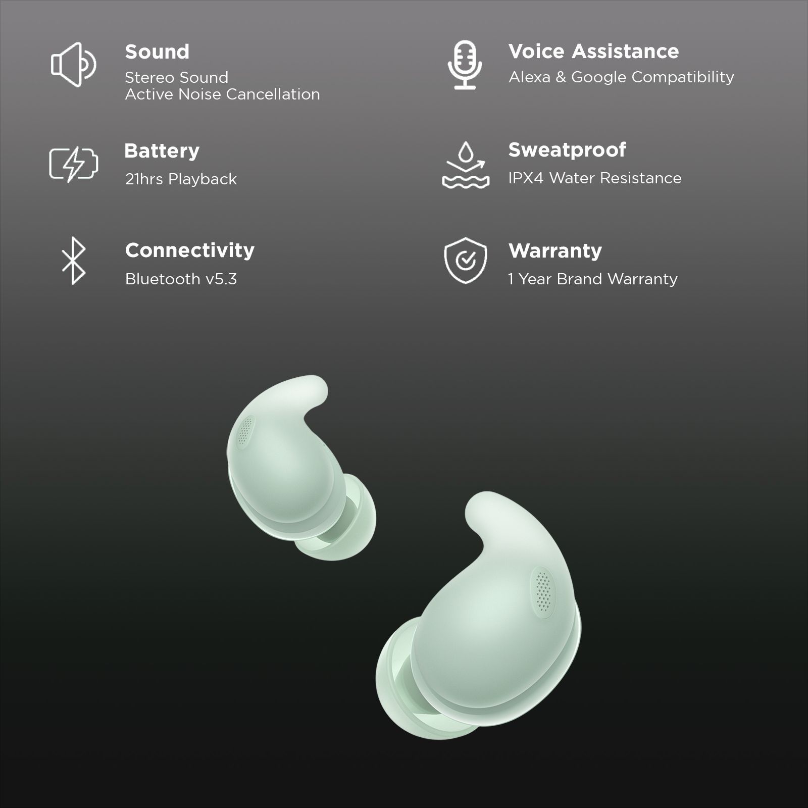 SONY LinkBuds Fit WF-LS910N TWS Earbuds with Active Noise Cancellation (IPX4 Water Resistant, Quick Charge, Green)_2