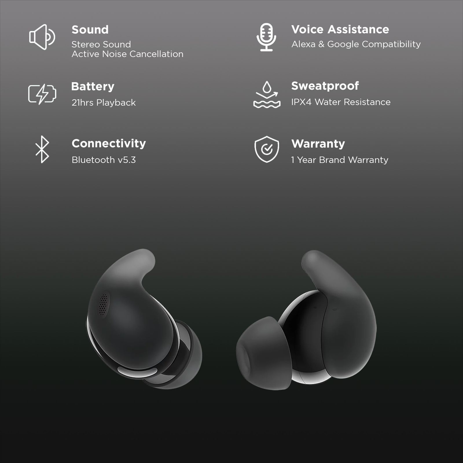 SONY LinkBuds Fit WF-LS910N TWS Earbuds with Active Noise Cancellation (IPX4 Water Resistant, Quick Charge, Black)_2