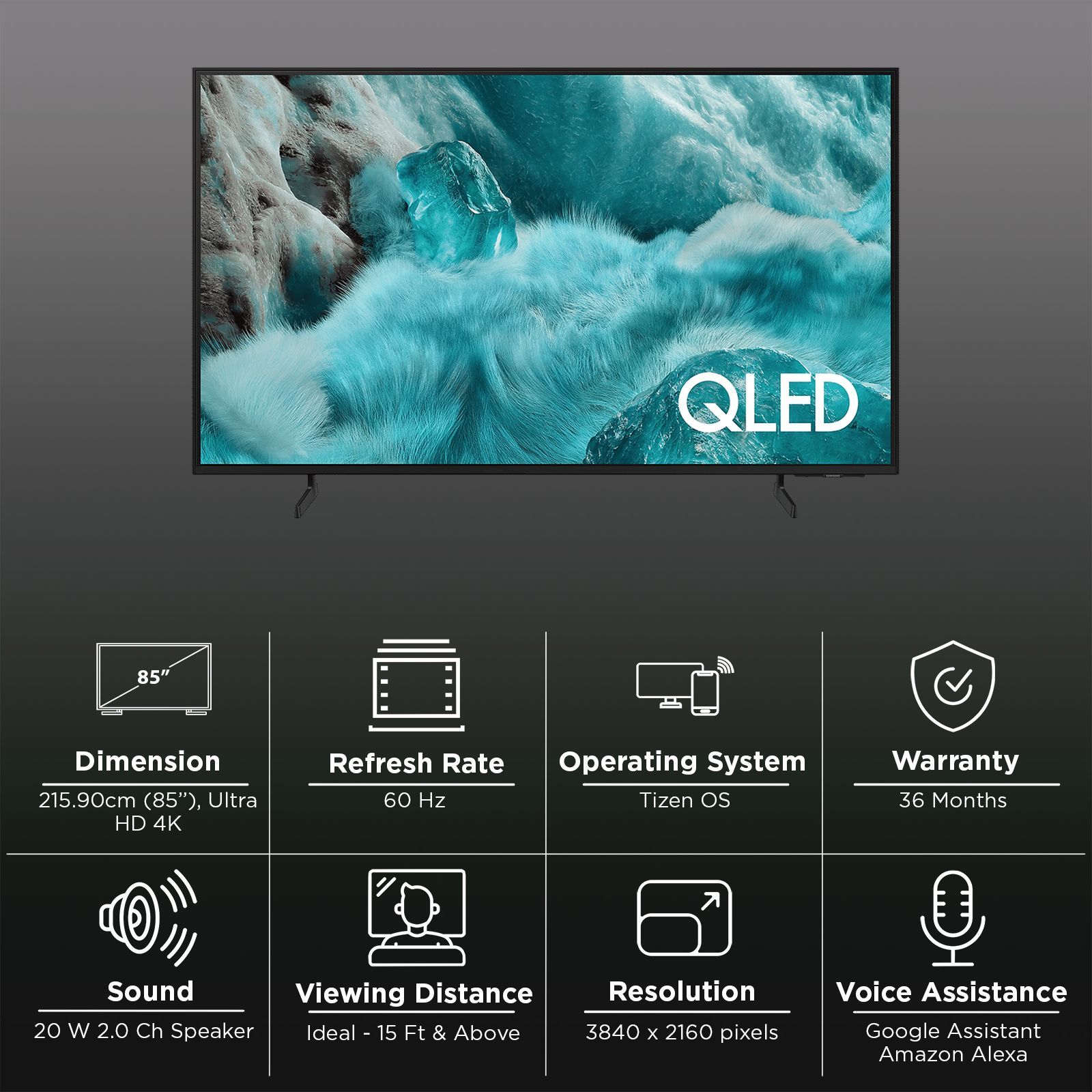 SAMSUNG Q7F 215.9 cm (85 inch) QLED 4K Ultra HD Smart Tizen TV with Google Voice Assistant (2025 model)_3