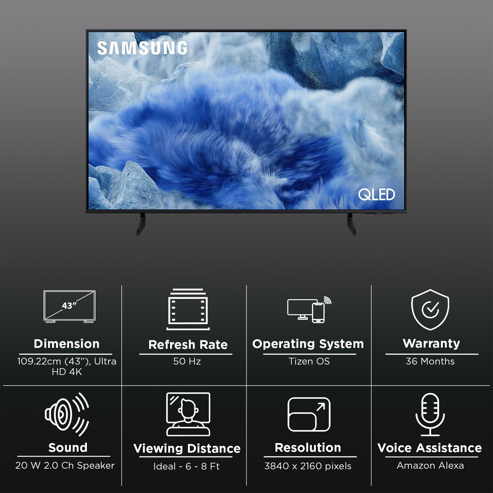 SAMSUNG Q8F 109.22 cm (43 inch) QLED 4K Ultra HD Smart Tizen TV with Built-in Alexa & Bixby (2025 model) SAMSUNG Q8F 109.22 cm (43 inch) QLED 4K Ultra HD Smart Tizen TV with Built-in Alexa & Bixby (2025 model)_3