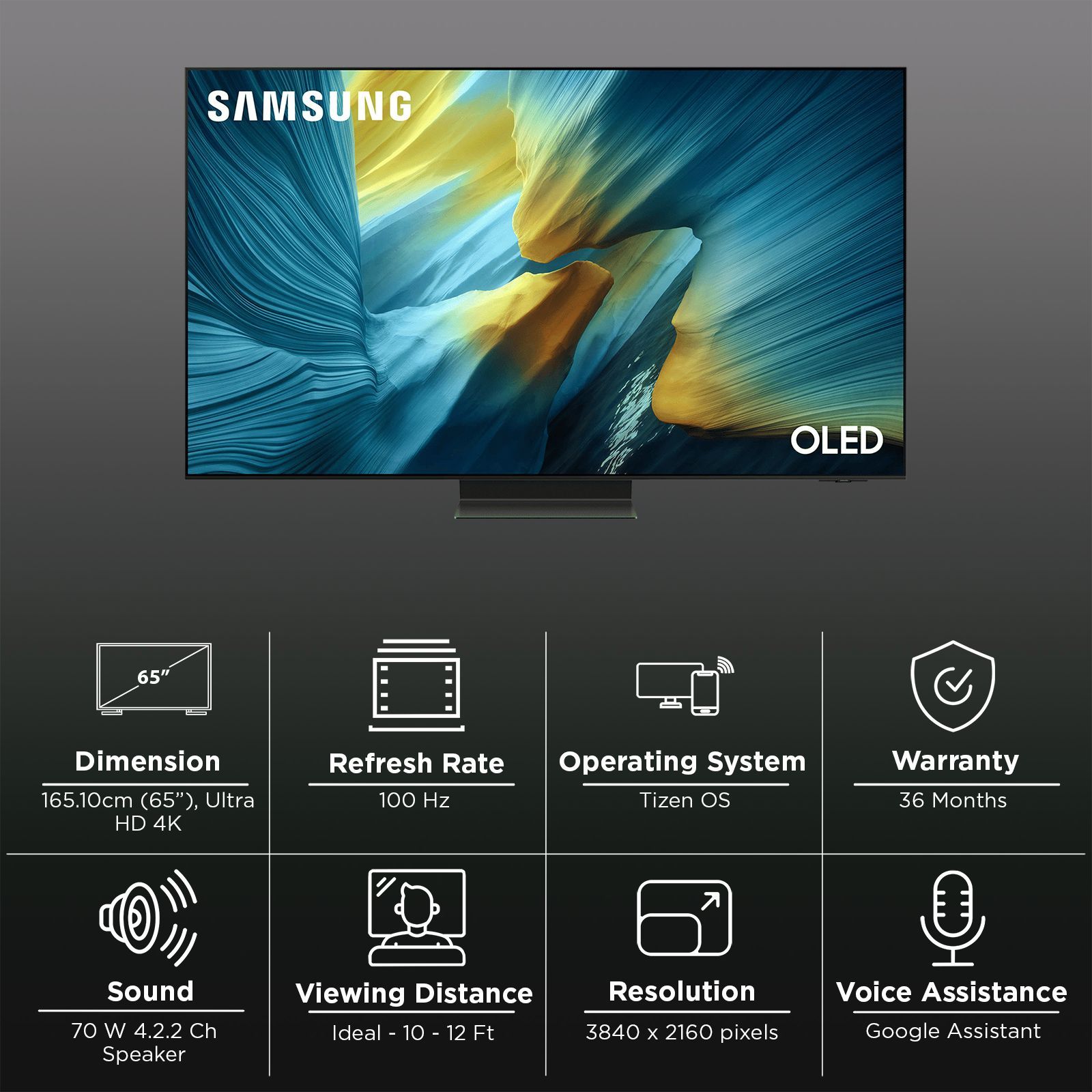 SAMSUNG S95F 165.1 cm (65 inch) 4K Ultra HD OLED Smart Tizen TV with Multiple Voice Assistant (2025 model) SAMSUNG S95F 165.1 cm (65 inch) 4K Ultra HD OLED Smart Tizen TV with Multiple Voice Assistant (2025 model)_3