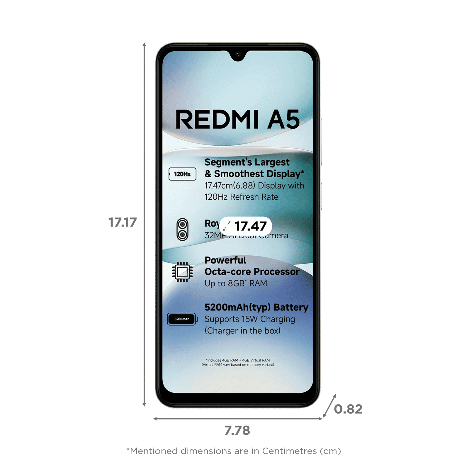 Redmi A5 (4GB RAM, 128GB, Pondicherry Blue) Redmi A5 (4GB RAM, 128GB, Pondicherry Blue)_2