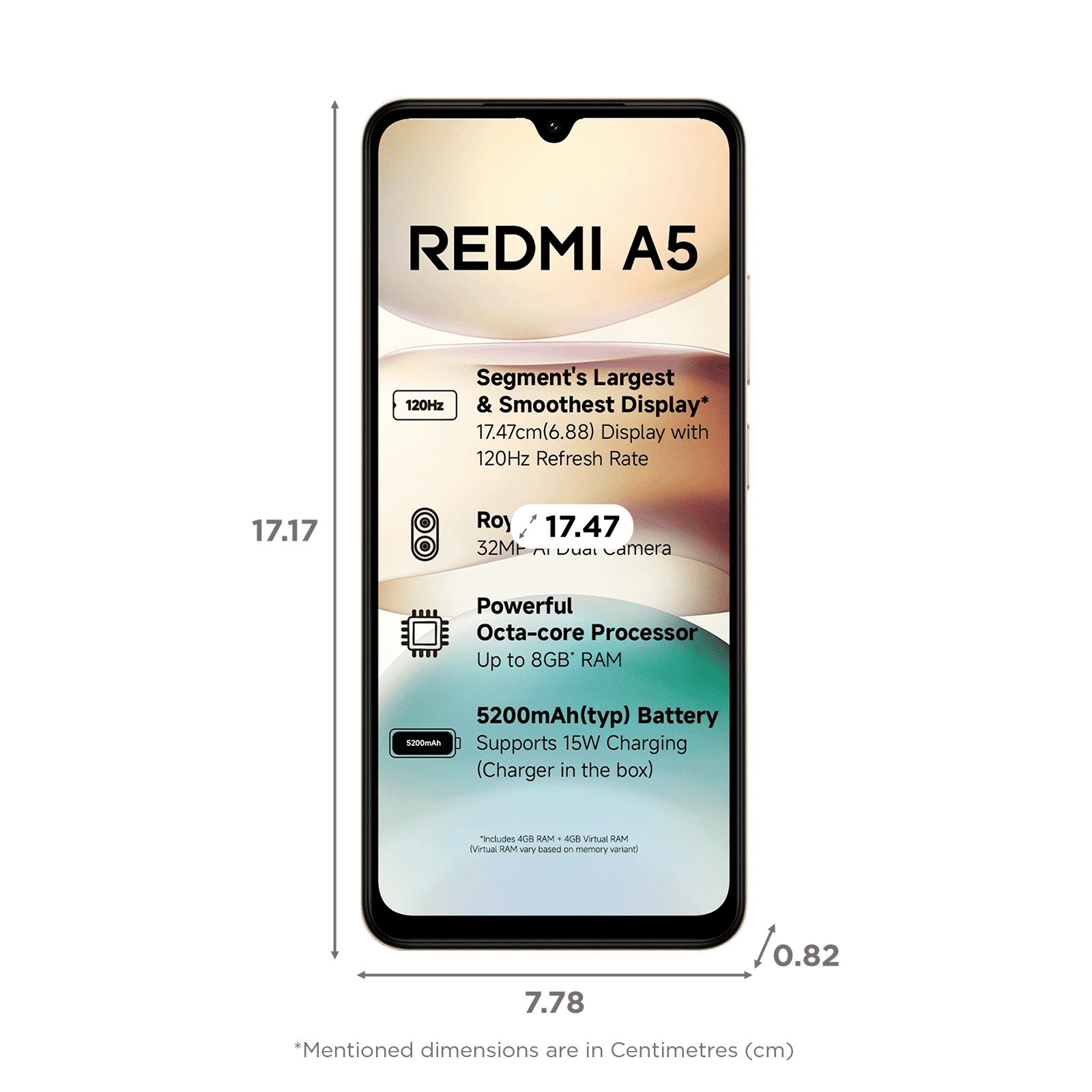 Redmi A5 (4GB RAM, 128GB, Jaisalmer Gold)_2