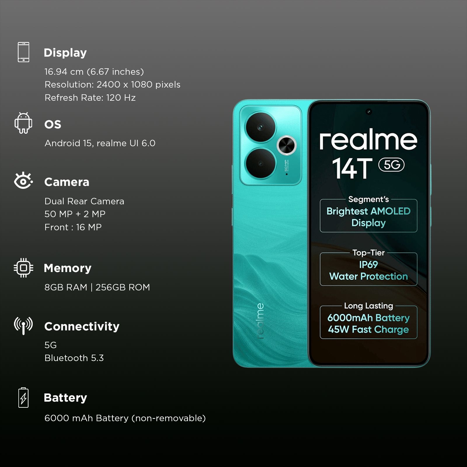 realme 14T 5G (8GB RAM, 256GB, Surf Green)_3