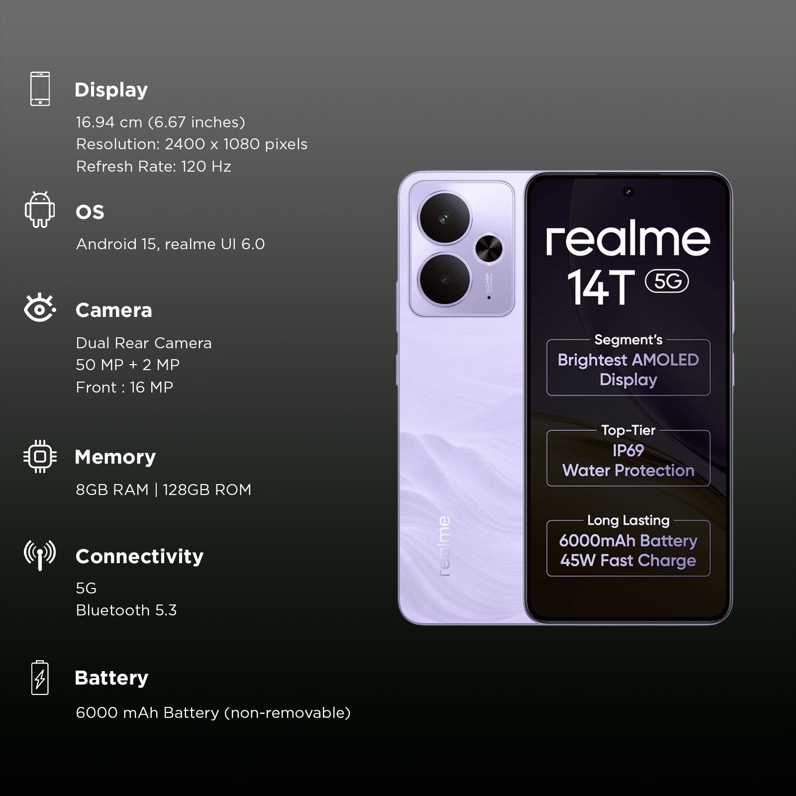 realme 14T 5G (8GB RAM, 128GB, Lightning Purple)_3