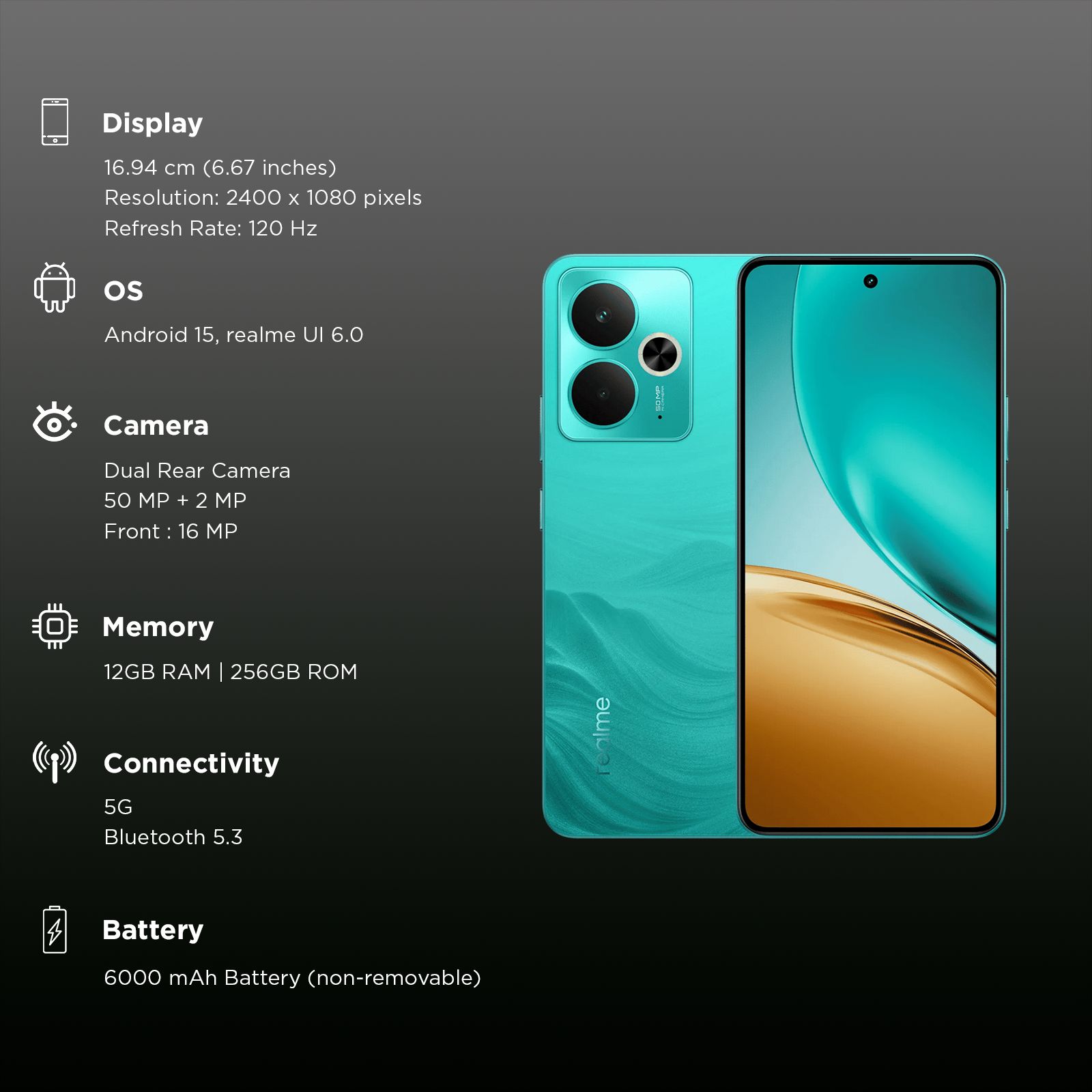 realme 14T 5G (12GB RAM, 256GB, Surf Green) realme 14T 5G (12GB RAM, 256GB, Surf Green)_3