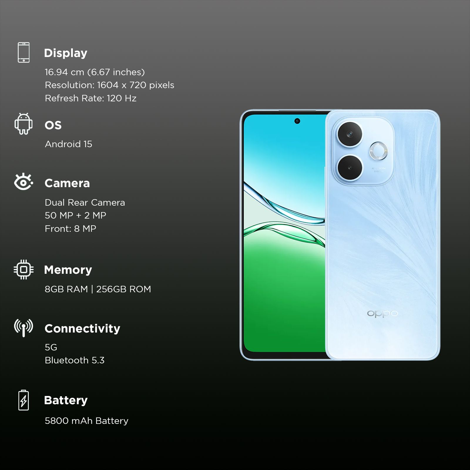 oppo A5 Pro 5G (8GB RAM, 256GB, Feather Blue) oppo A5 Pro 5G (8GB RAM, 256GB, Feather Blue)_3