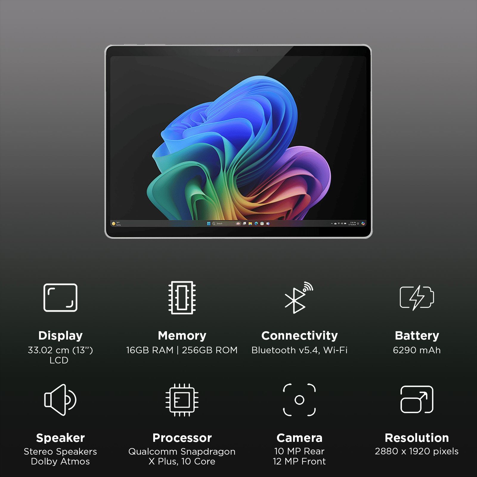 Microsoft Surface Pro 11th Edition Wi-Fi Windows 11 Home Tablet (13 Inch, 16GB RAM, 256GB ROM, Platinum)_3