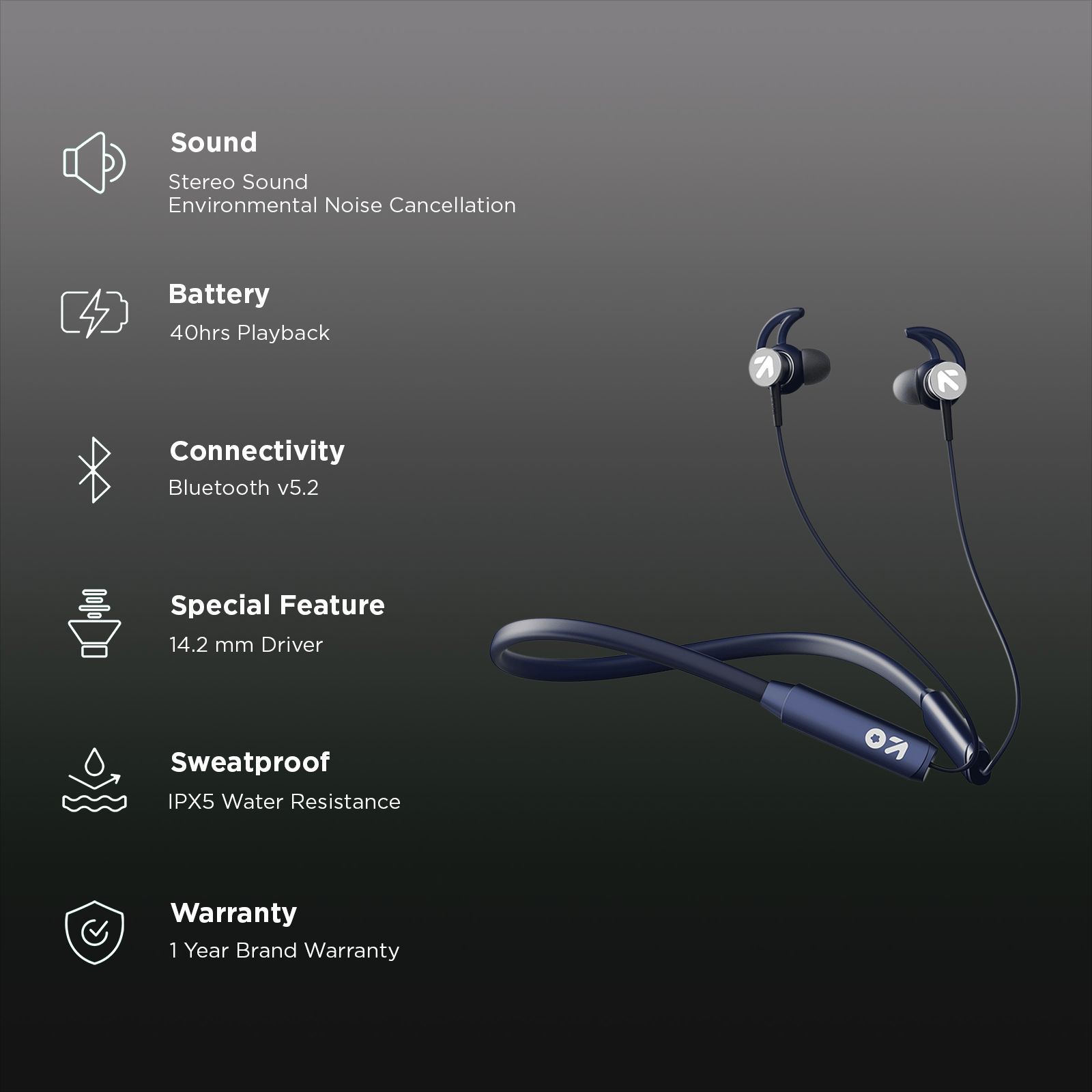 GOBOULT (formerly Boult) GX Charge RGNB156BLU Neckband with Environmental Noise Cancellation (IPX5 Water Resistant, Fast Charging, Blue) GOBOULT (formerly Boult) GX Charge RGNB156BLU Neckband with Environmental Noise Cancellation (IPX5 Water Resistant, Fast Charging, Blue)_2