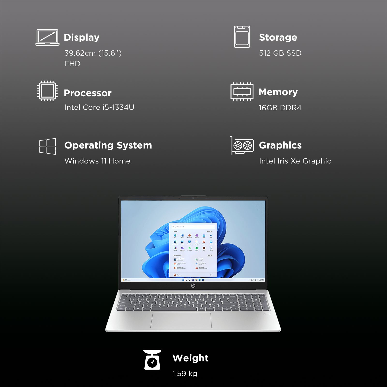 HP 15-hr0007TU Intel Core i5 13th Gen Thin & Light Laptop (16GB, 512GB SSD, Windows 11 Home, 15.6 inch Full HD Display, MS Office 2024, Natural Silver, 1.59 KG) HP 15-hr0007TU Intel Core i5 13th Gen Thin & Light Laptop (16GB, 512GB SSD, Windows 11 Home, 15.6 inch Full HD Display, MS Office 2024, Natural Silver, 1.59 KG)_3