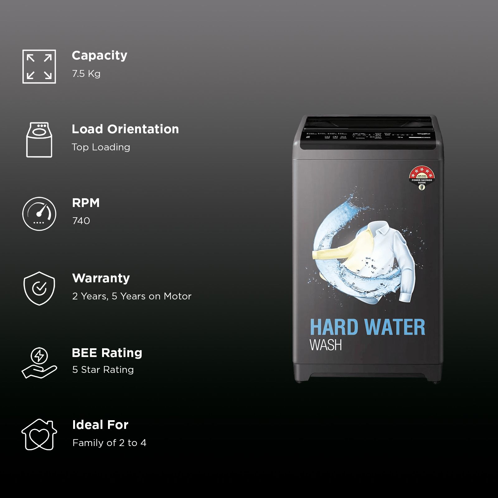 Whirlpool 7.5 kg 5 Star Fully Automatic Top Load Washing Machine (Magic Clean, 31611, 6th Sense Technology, Grey)_3