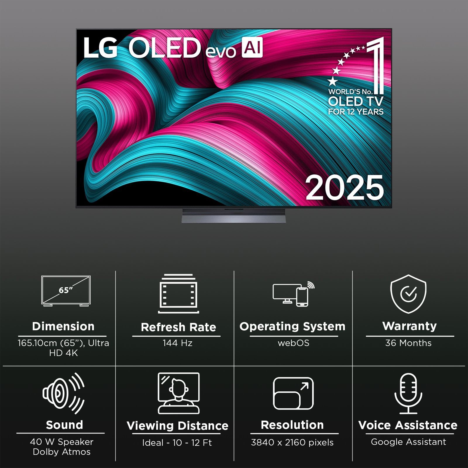 LG 165.1 cm (65 inch) OLED 4K Ultra HD Smart WebOS TV with Dolby Atmos (2025 model)_3