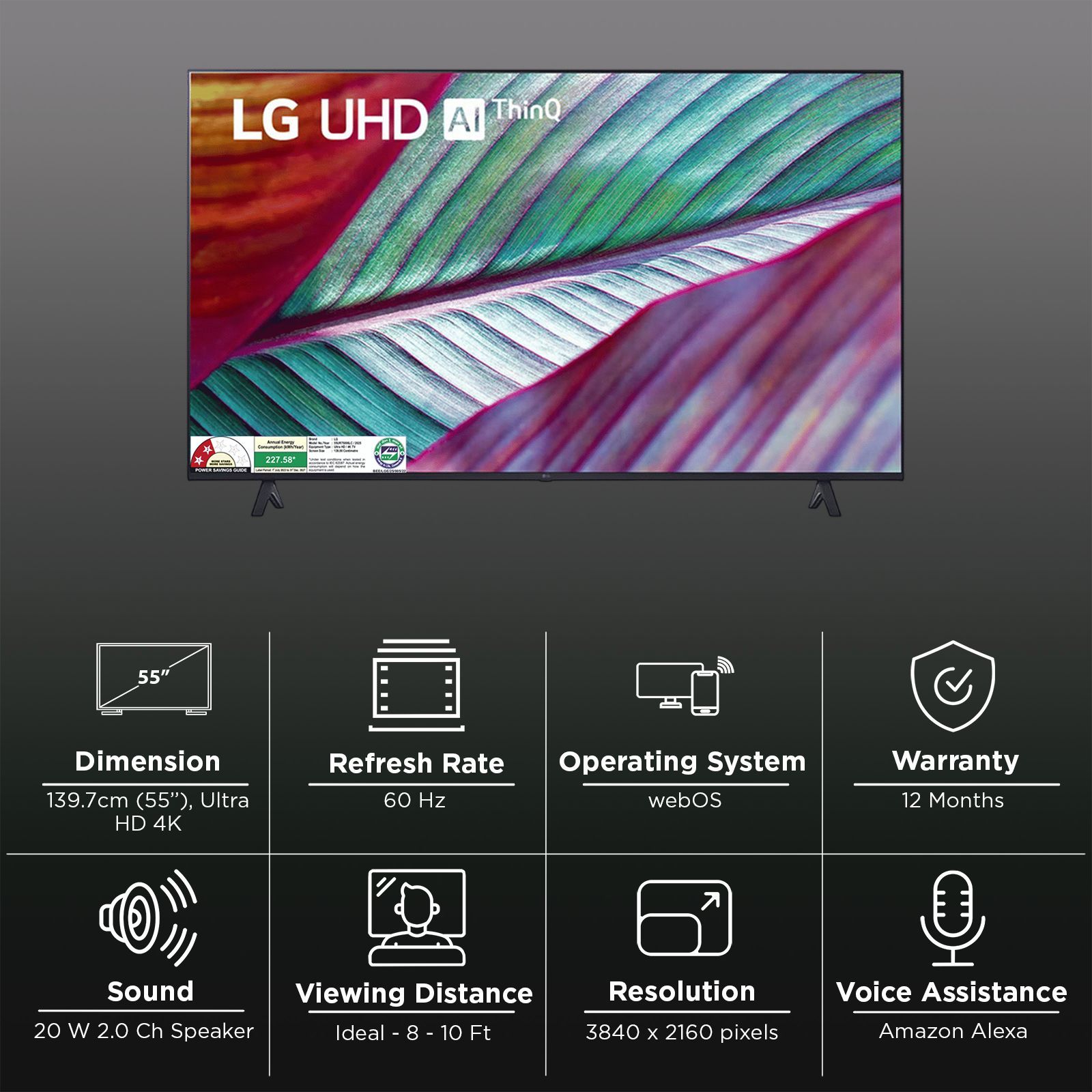 LG UR75 139.7 cm (55 inch) 4K Ultra HD LED Smart WebOS TV with AI Super Upscaling (2025 model)_3