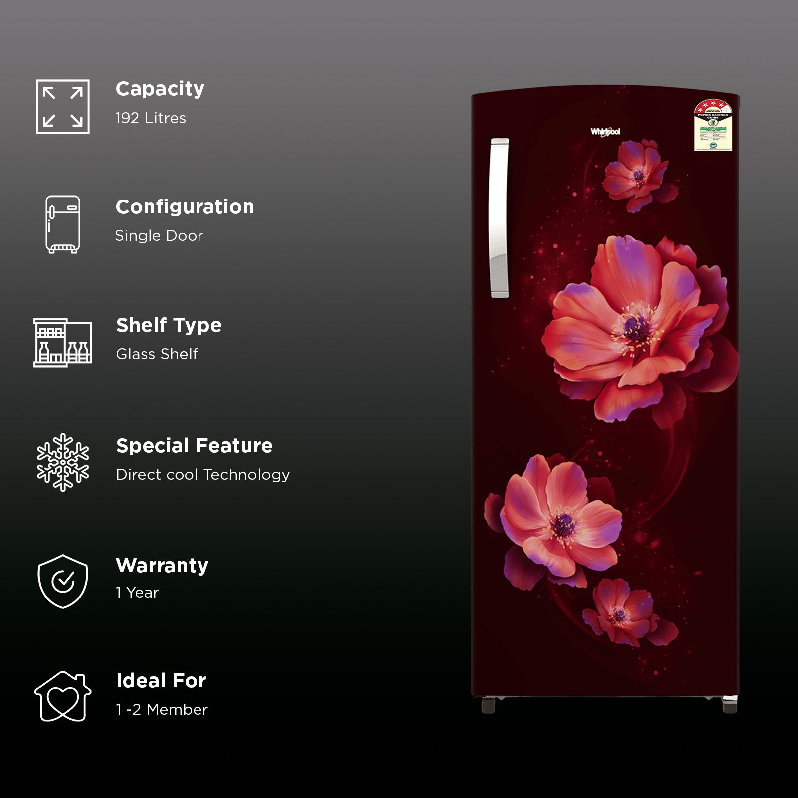 Whirlpool Ice Magic Pro 192 Litres 4 Star Direct Cool Single Door Refrigerator with Micro Block Technology (72575, Wine Antelia)_3
