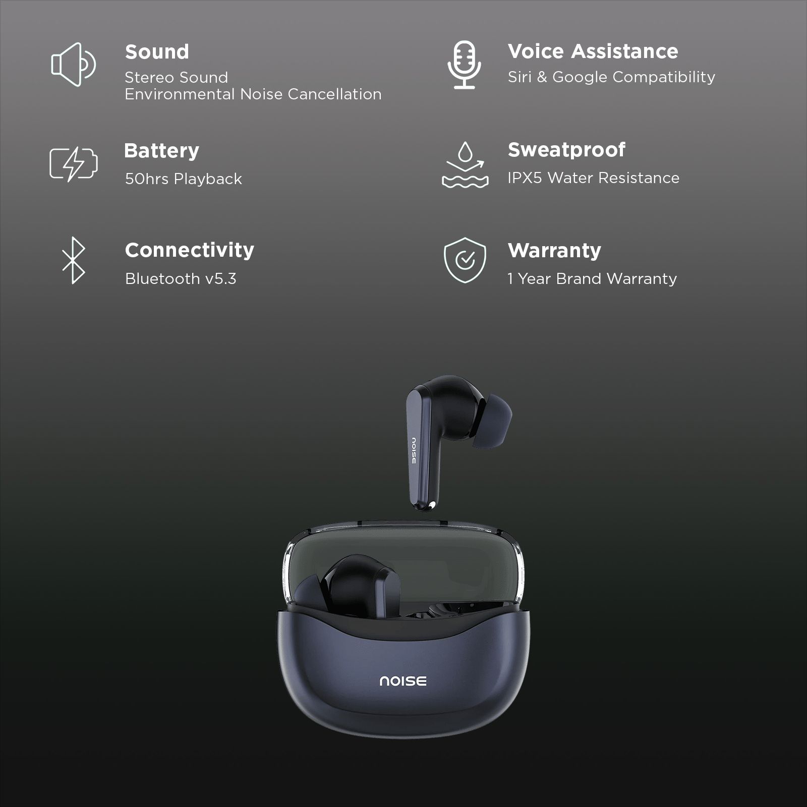 noise Buds VS601 TWS Earbuds with Environmental Noise Cancellation (IPX5 Water Resistant, Instacharge, Cobalt Blue)_2