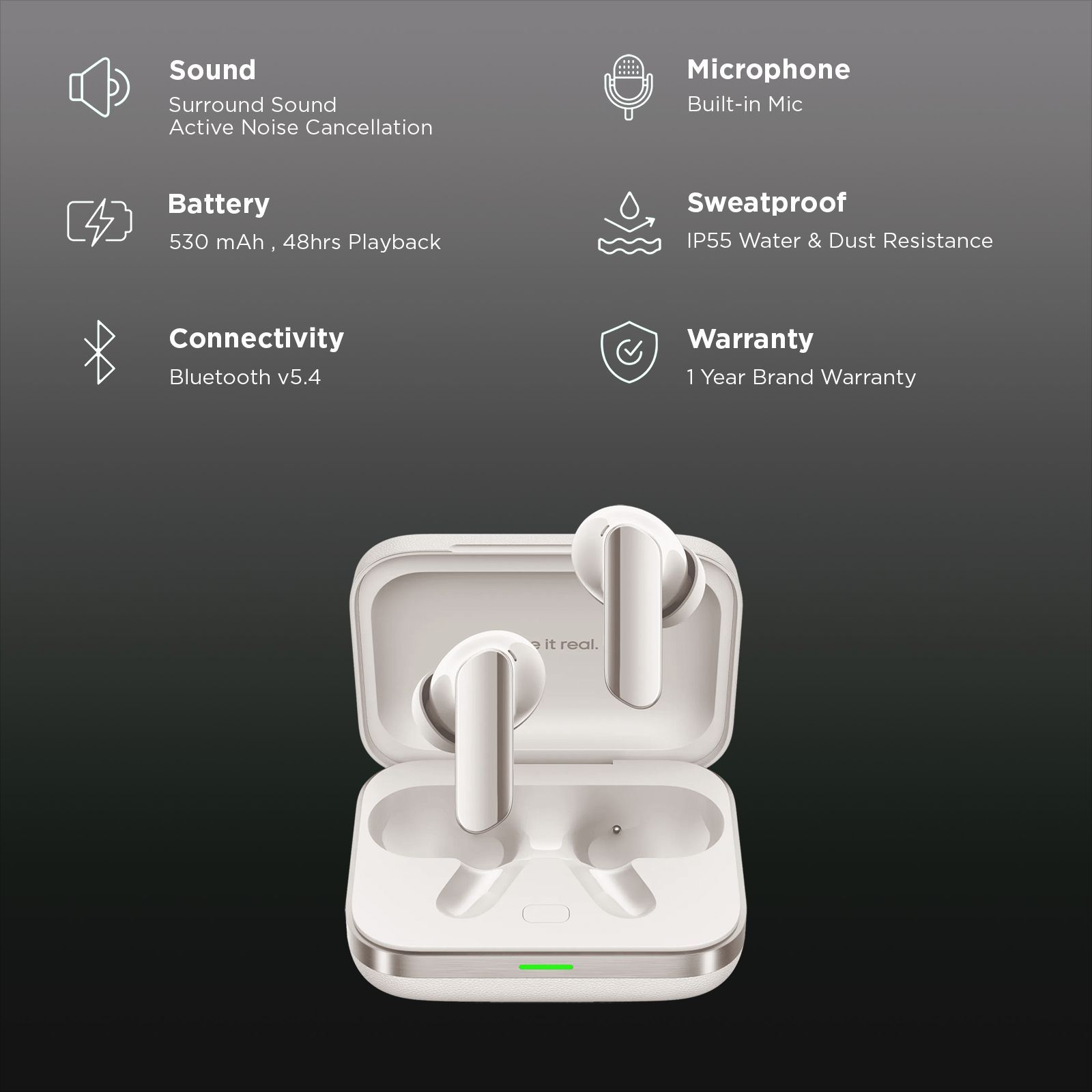 realme Buds Air 7 Pro TWS Earbuds with Active Noise Cancellation (IP55 Water & Dust Resistant, Google Fast Pair, Glory Beige)_2