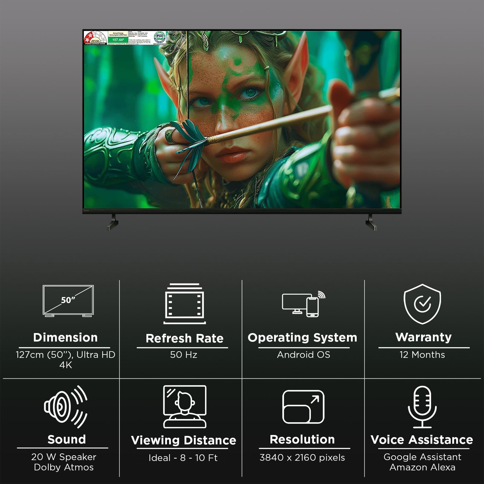 SONY BRAVIA 2 II 127 cm (50 inch) LCD 4K Ultra HD Smart Android TV with Built- in Chromecast (2025 model)_3