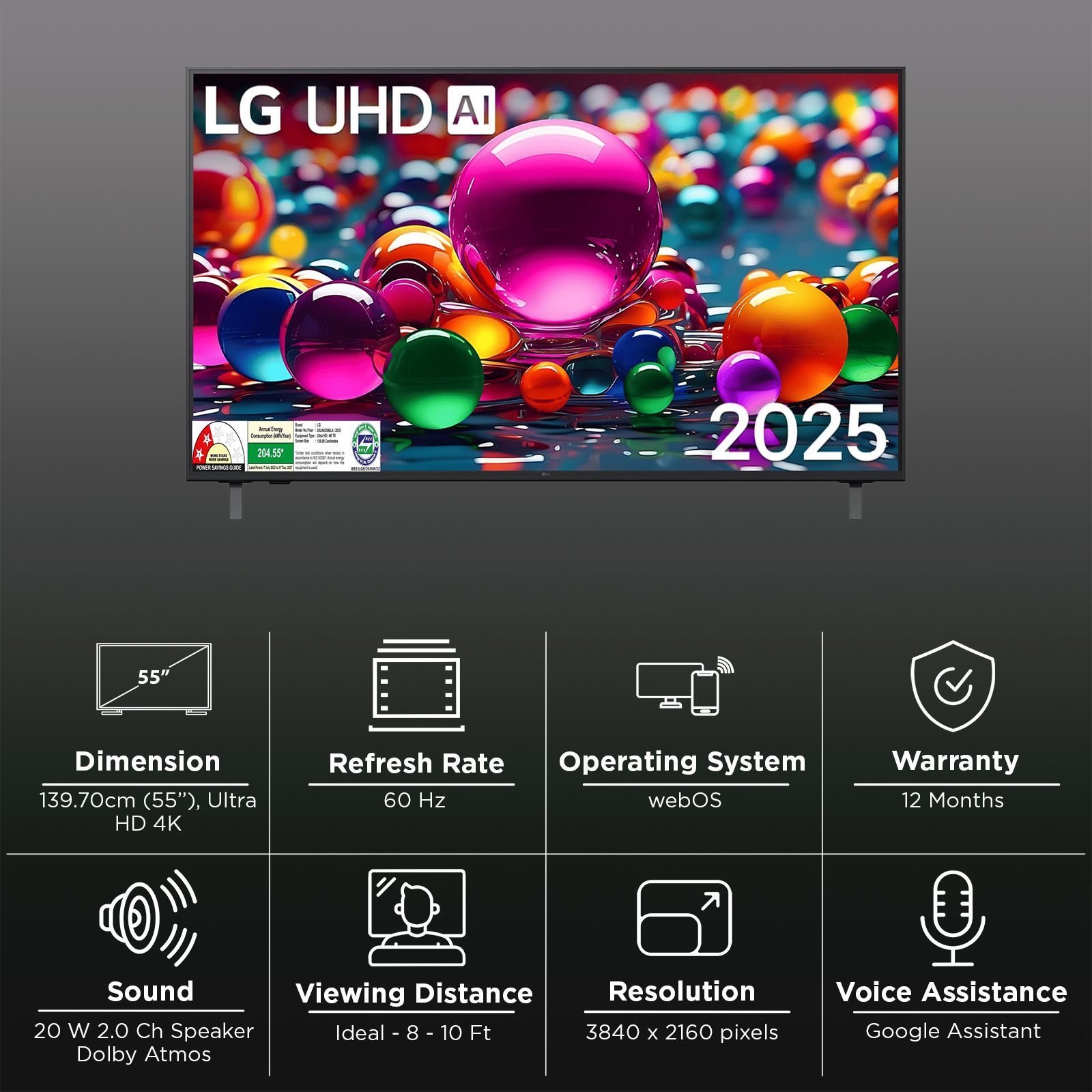 LG UA8350 139.7 cm (55 inch) 4K Ultra HD Smart WebOS TV with AI Magic Remote (2025 model)_3
