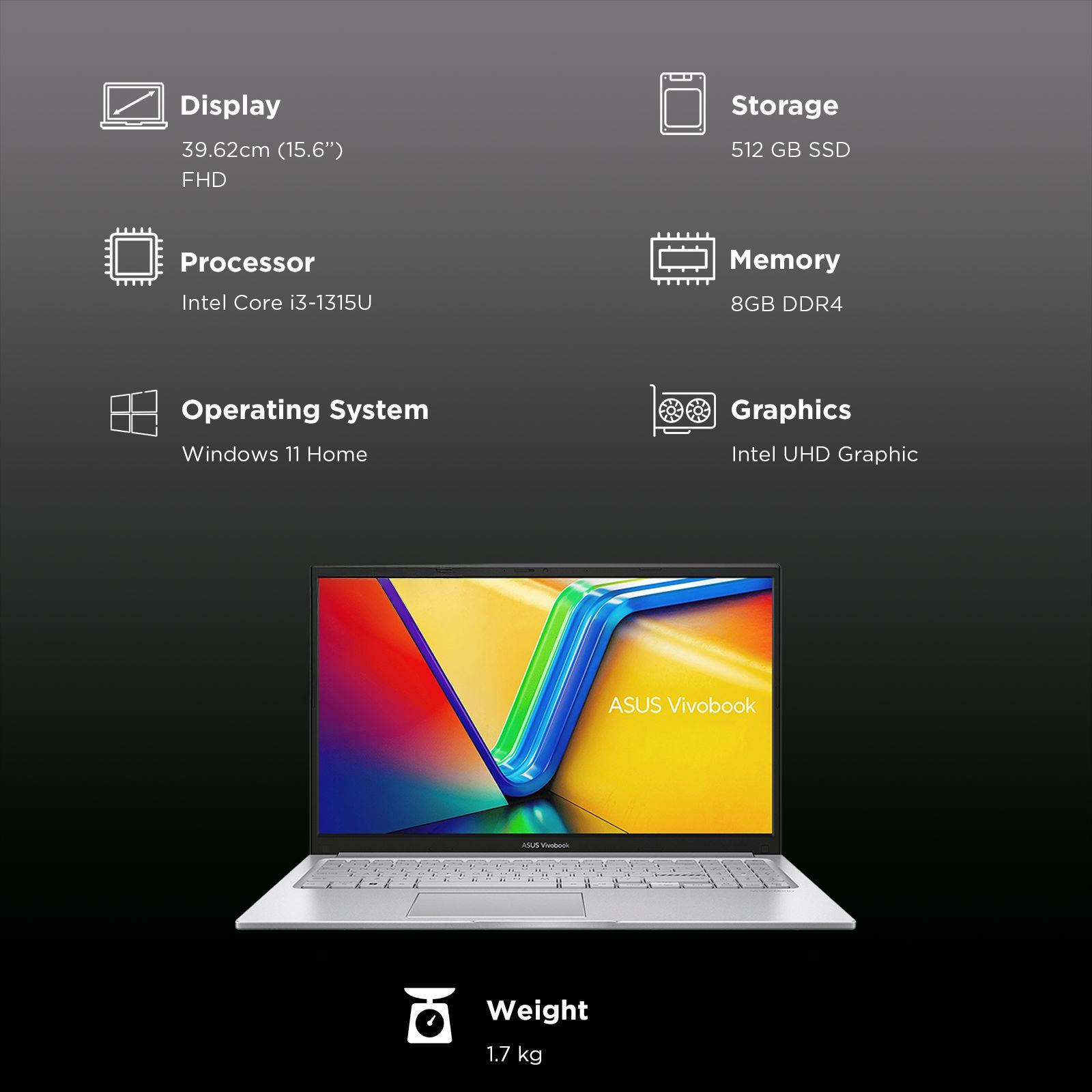 ASUS Vivobook 15 X1504VA-NJ3320WS Intel Core i3 13th Gen Thin & Light Laptop (8GB, 512GB SSD, Windows 11 Home, 15.6 inch Full HD Display, MS Office Home 2024, Cool Silver, 1.70 KG) ASUS Vivobook 15 X1504VA-NJ3320WS Intel Core i3 13th Gen Thin & Light Laptop (8GB, 512GB SSD, Windows 11 Home, 15.6 inch Full HD Display, MS Office Home 2024, Cool Silver, 1.70 KG)_3