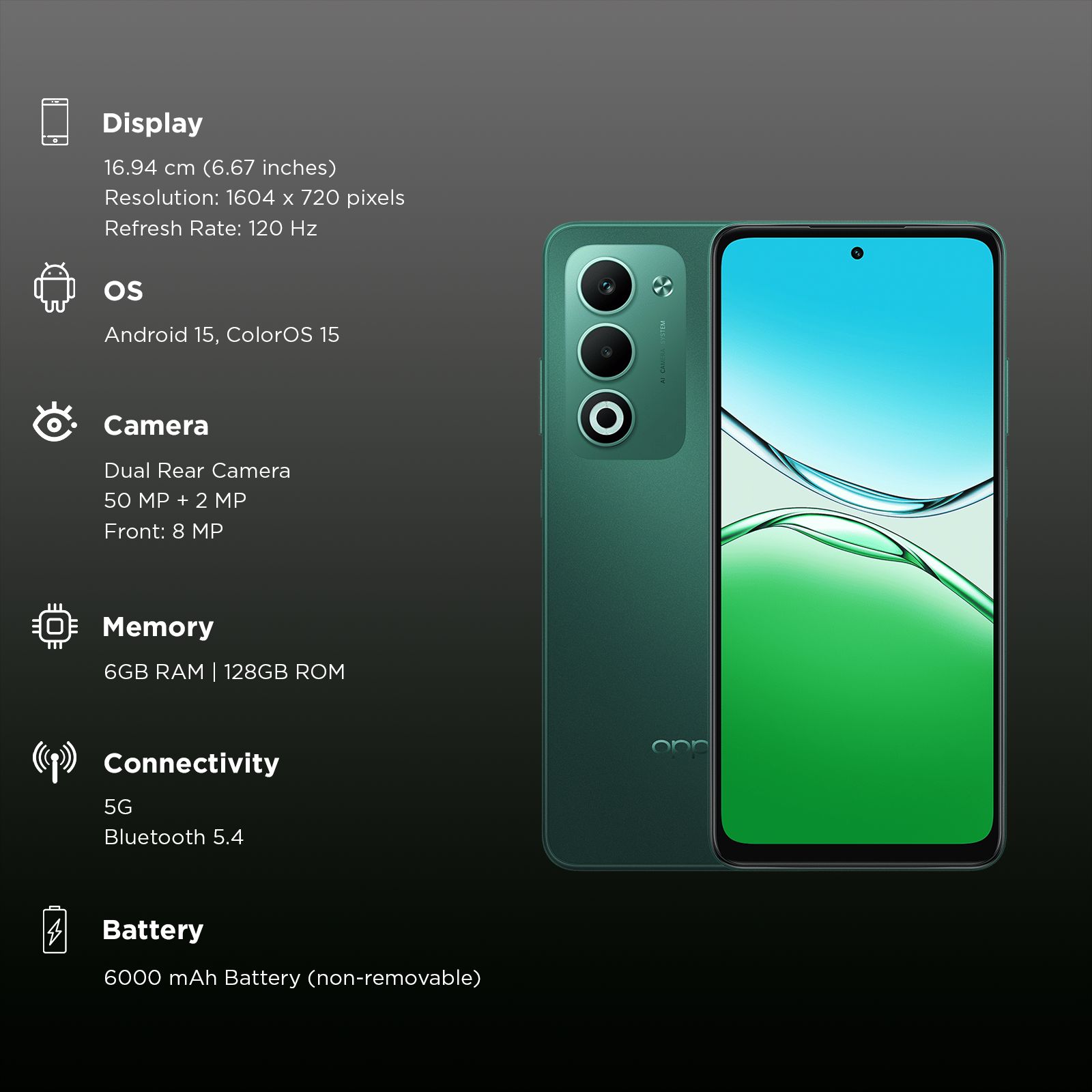 oppo A5 5G (6GB RAM, 128GB, Aurora Green)_3