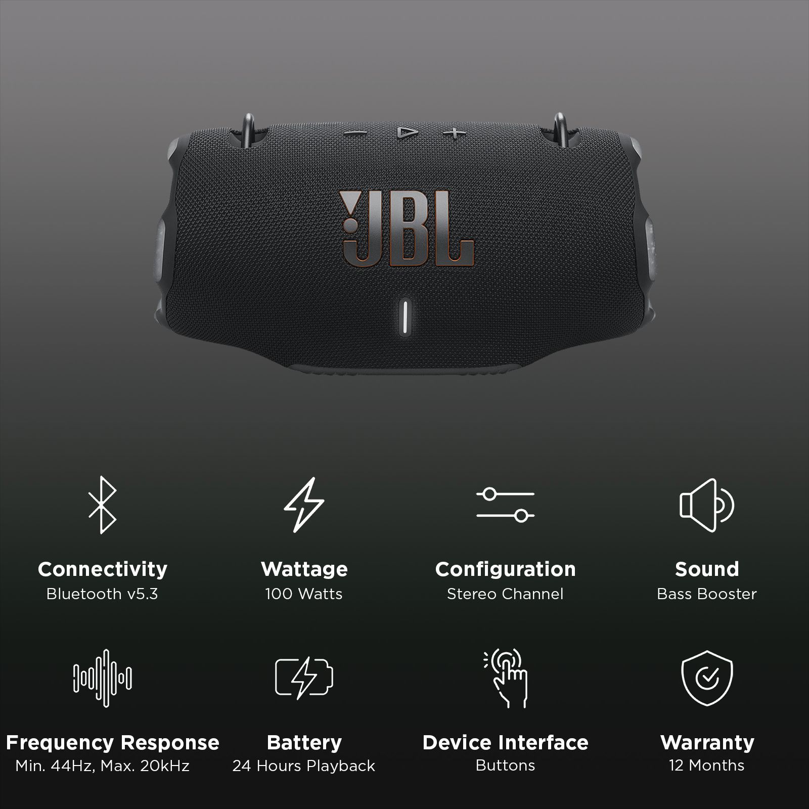 JBL Xtreme 4 100W Portable Bluetooth Speaker (IP67 Waterproof, AI Sound Boost, Black)_2