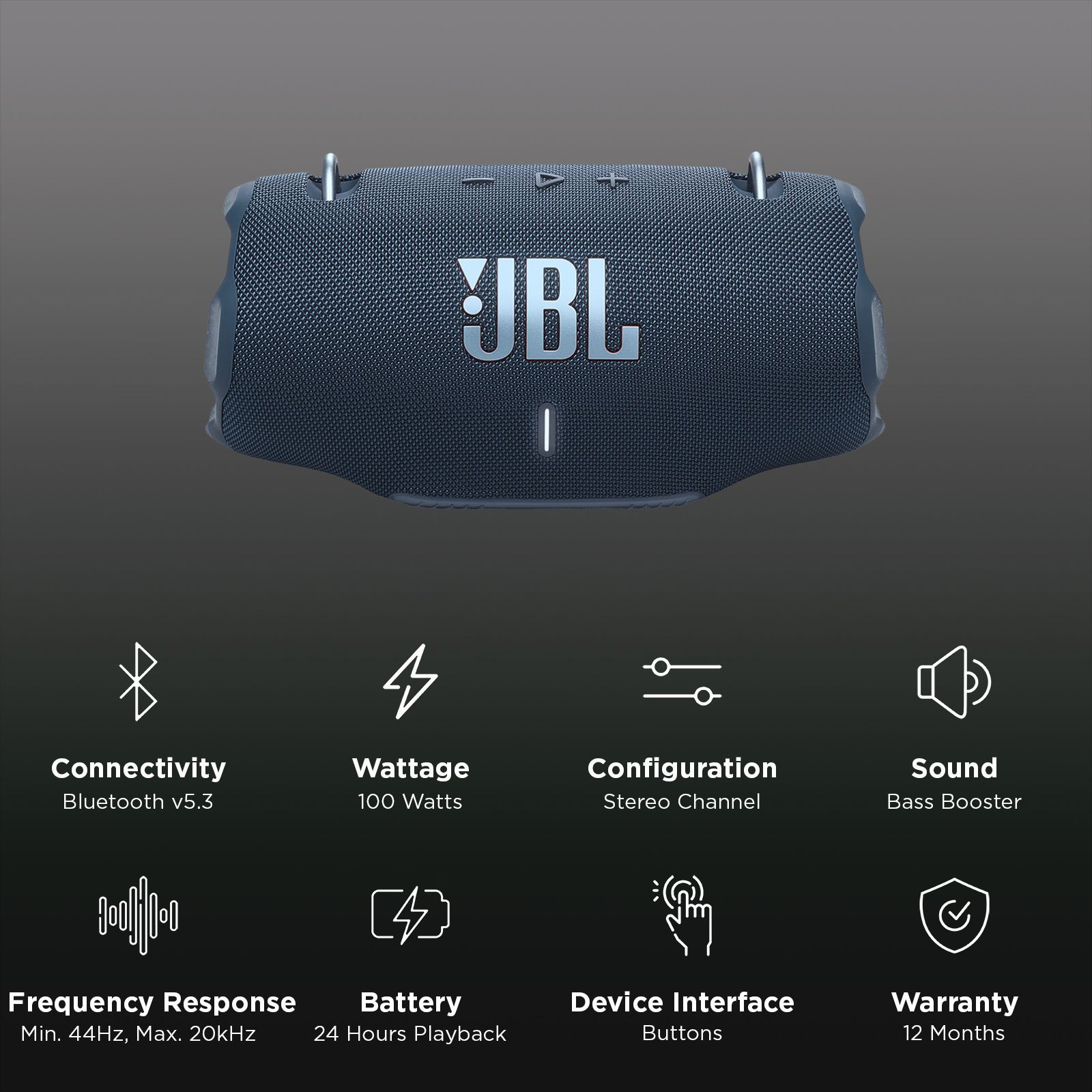 JBL Xtreme 4 100W Portable Bluetooth Speaker (IP67 Waterproof, AI Sound Boost, Blue)_2
