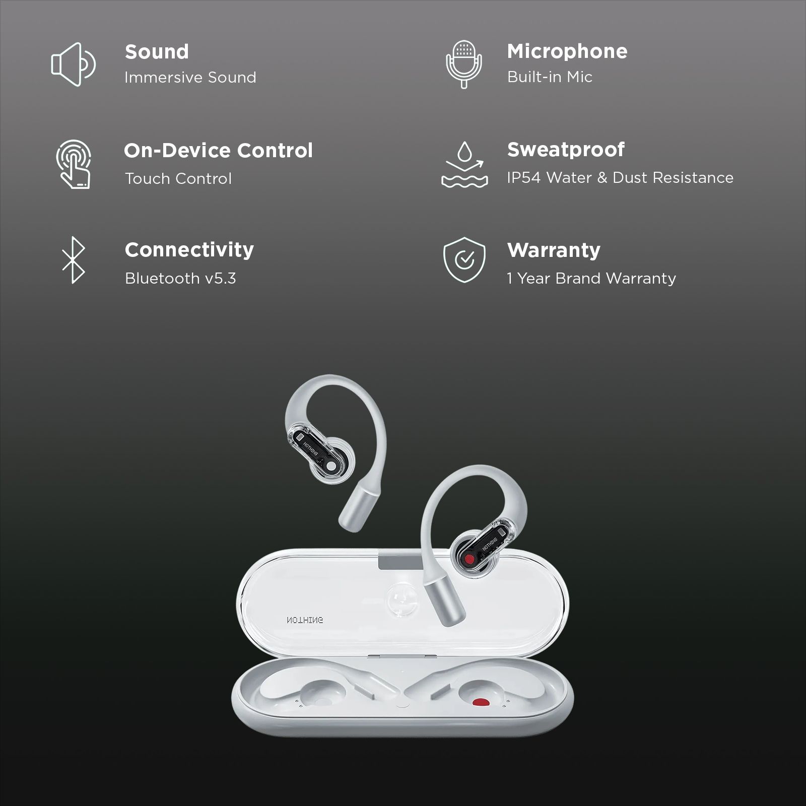 Nothing Ear (Open) TWS Earbuds (IP54 Water Resistant, Clear Voice Technology, White)_2