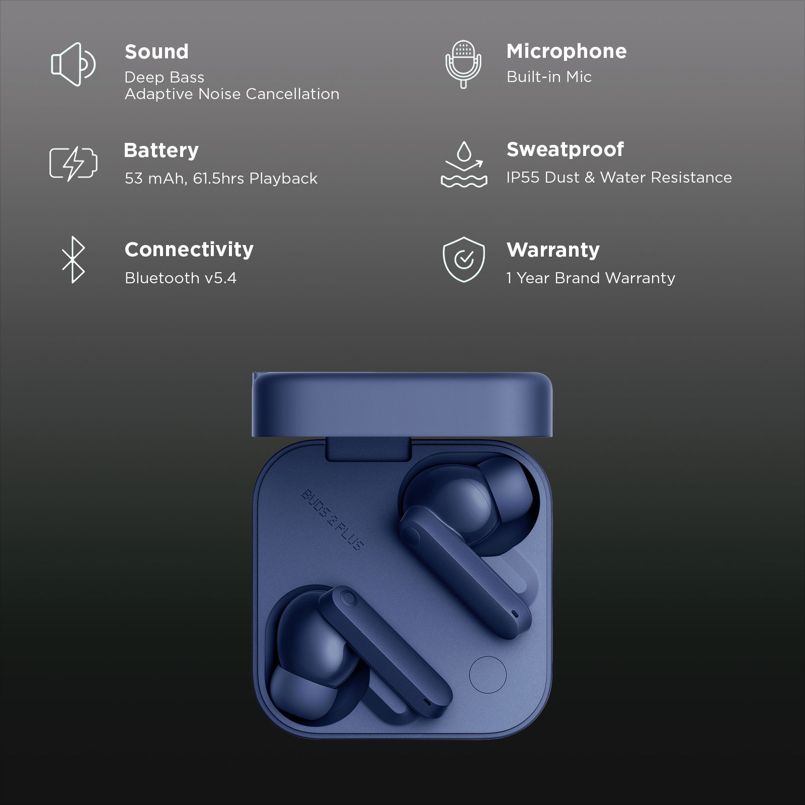 Nothing CMF Buds 2 Plus A10600102 TWS Earbuds with Adaptive Noise Cancellation (IP55, IPX2 Water Resistant, Hi-Res Audio with LDAC, Blue) Nothing CMF Buds 2 Plus A10600102 TWS Earbuds with Adaptive Noise Cancellation (IP55, IPX2 Water Resistant, Hi-Res Audio with LDAC, Blue)_2