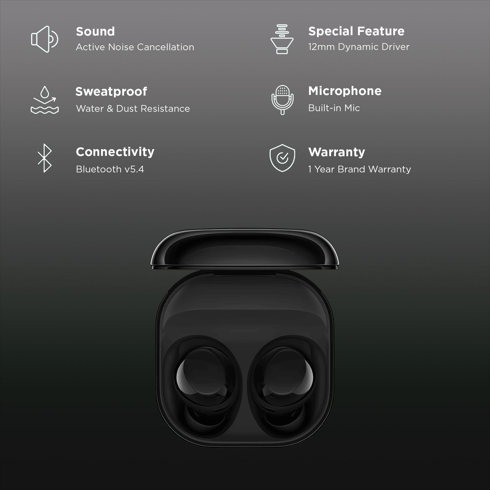 SAMSUNG Galaxy Buds Core TWS Earbuds with Active Noise Cancellation (IP54 Water Resistant, Ambient Sound, Black)_2