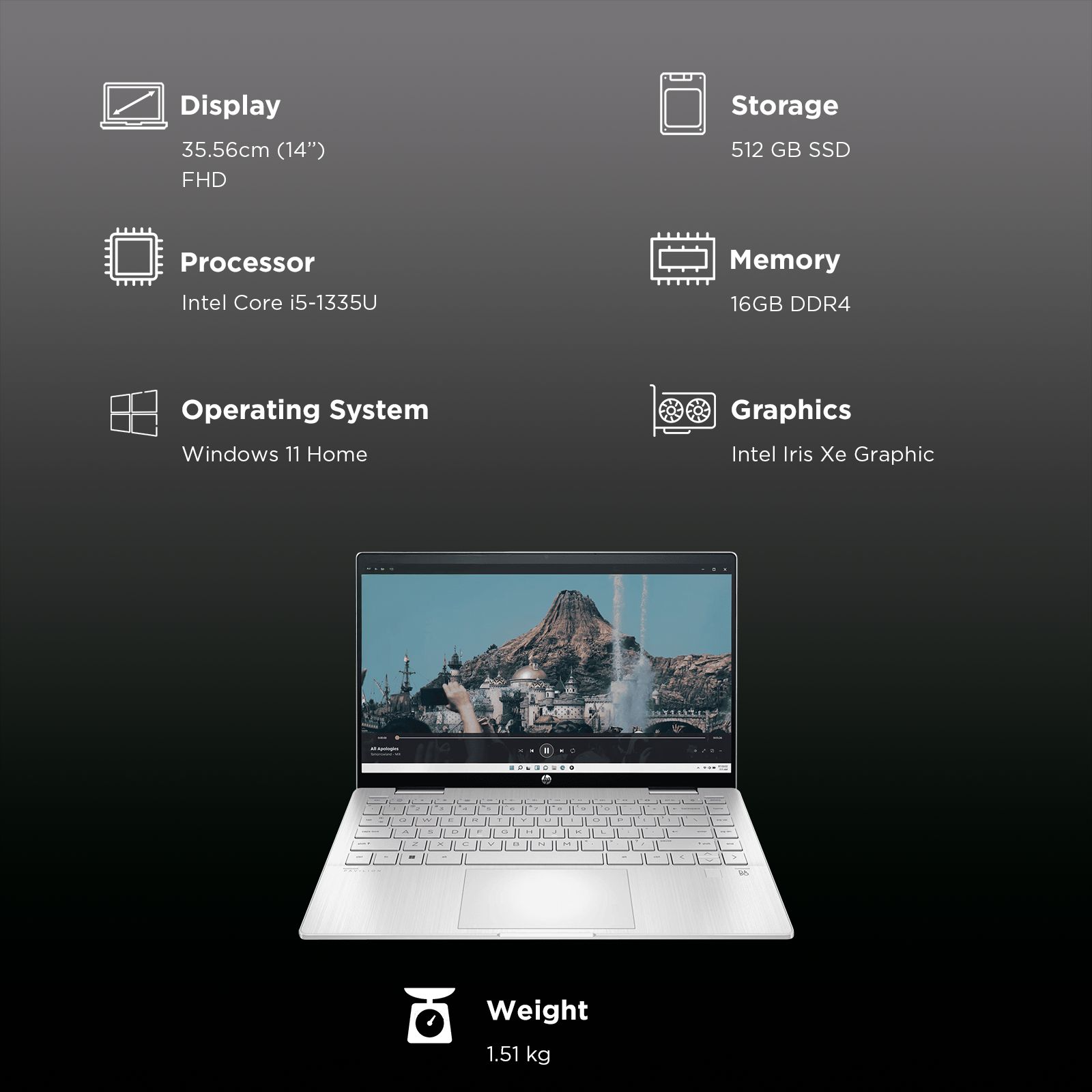 HP Pavillion 14-ek1148TU Intel Core i5 13th Generation Touchscreen 2-in-1 Laptop (16GB, 512 GB SSD, Windows 11 Home, 14 inch Full HD Display, MS Office Home 2024, Natural Silver, 1.51 KG)_3