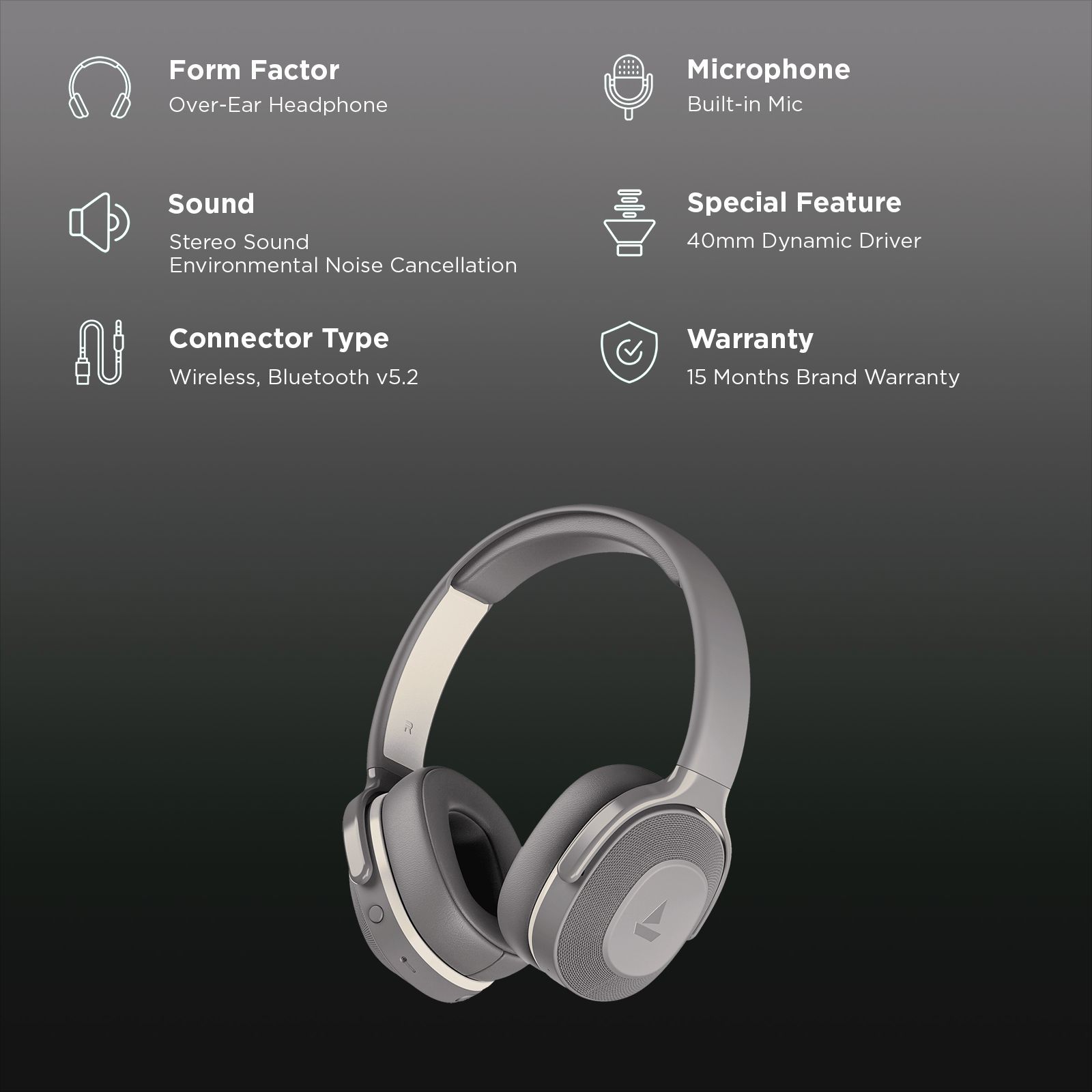 boAt Rockerz 413 Bluetooth Headphone with Mic (60 Hours Playback, Over Ear, Ash Grey)_2