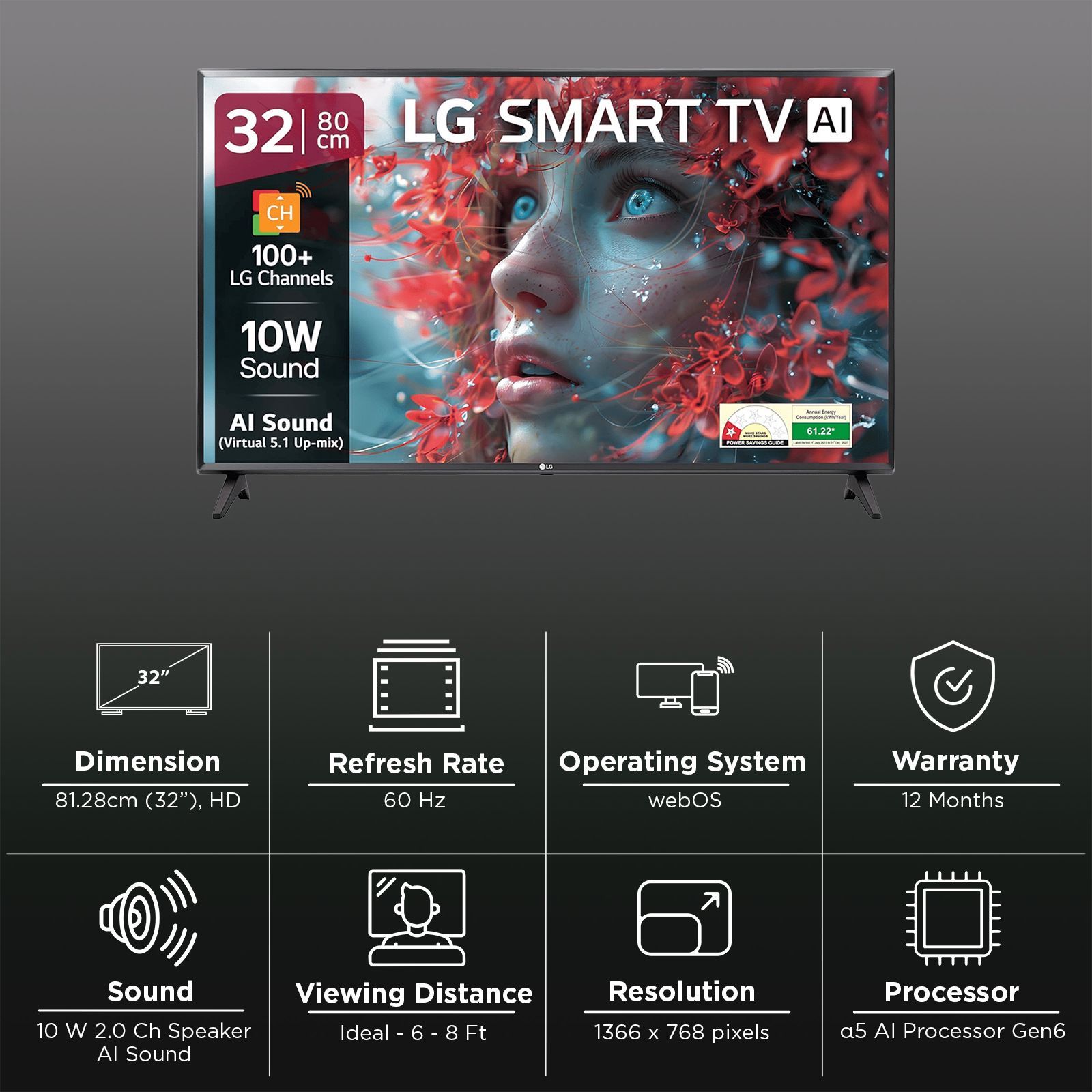LG LR57 81.28 cm (32 inch) HD LED Smart WebOS TV with Dynamic Tone Mapping (2025 model)_3