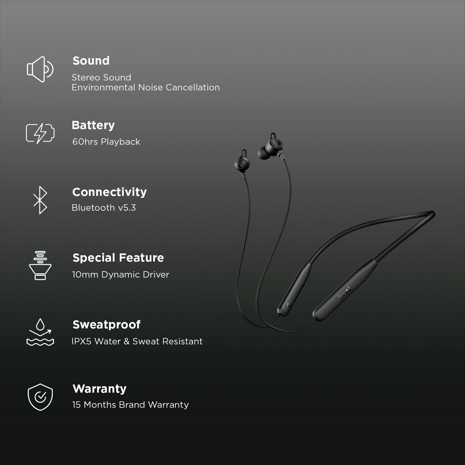 boAt Rockerz 200 Neckband with Environmental Noise Cancellation (IPX5 Water & Sweat Resistant, 60 Hours Playtime, Active Black)_2