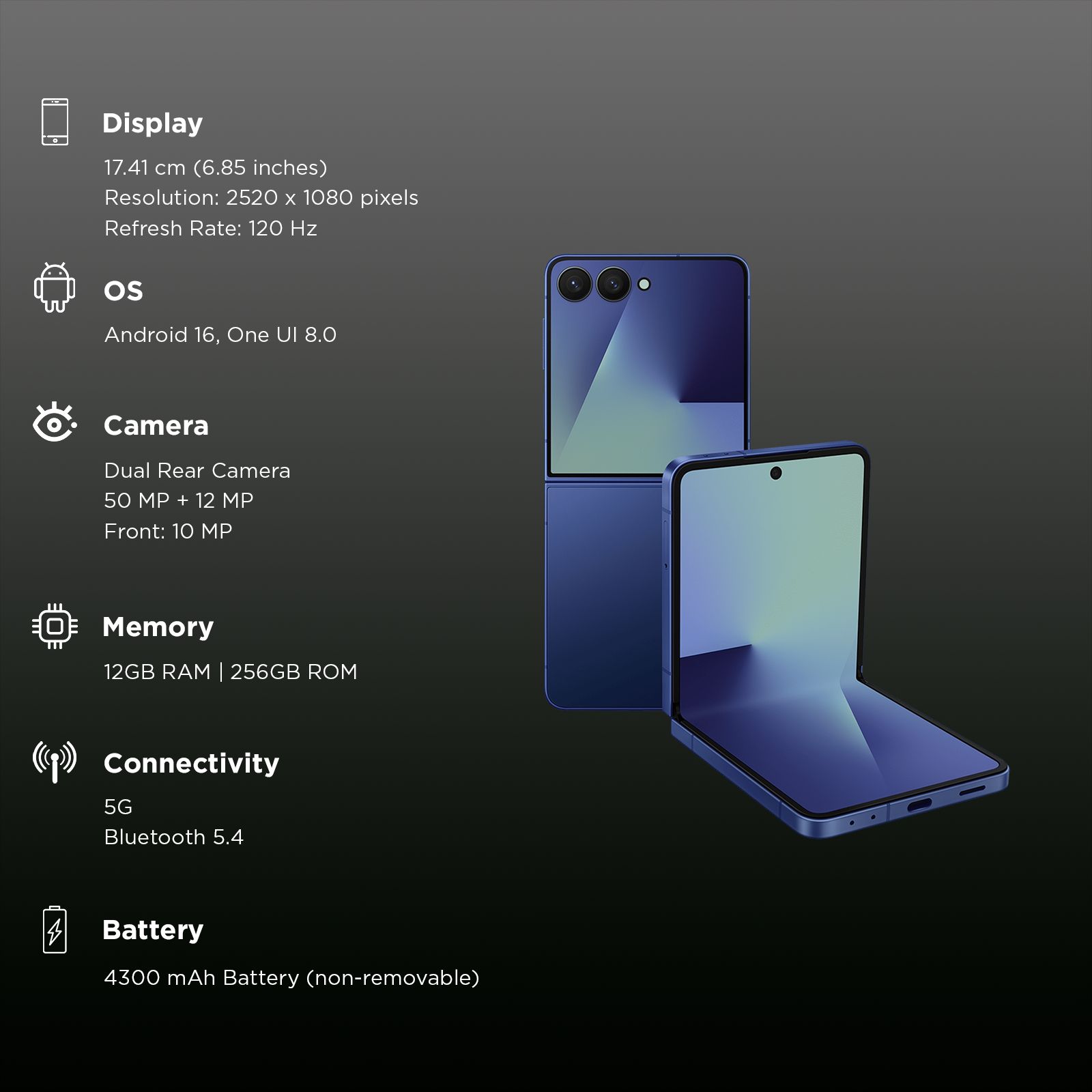 SAMSUNG Galaxy Z Flip7 5G (12GB RAM, 256GB, Blue Shadow) SAMSUNG Galaxy Z Flip7 5G (12GB RAM, 256GB, Blue Shadow)_2