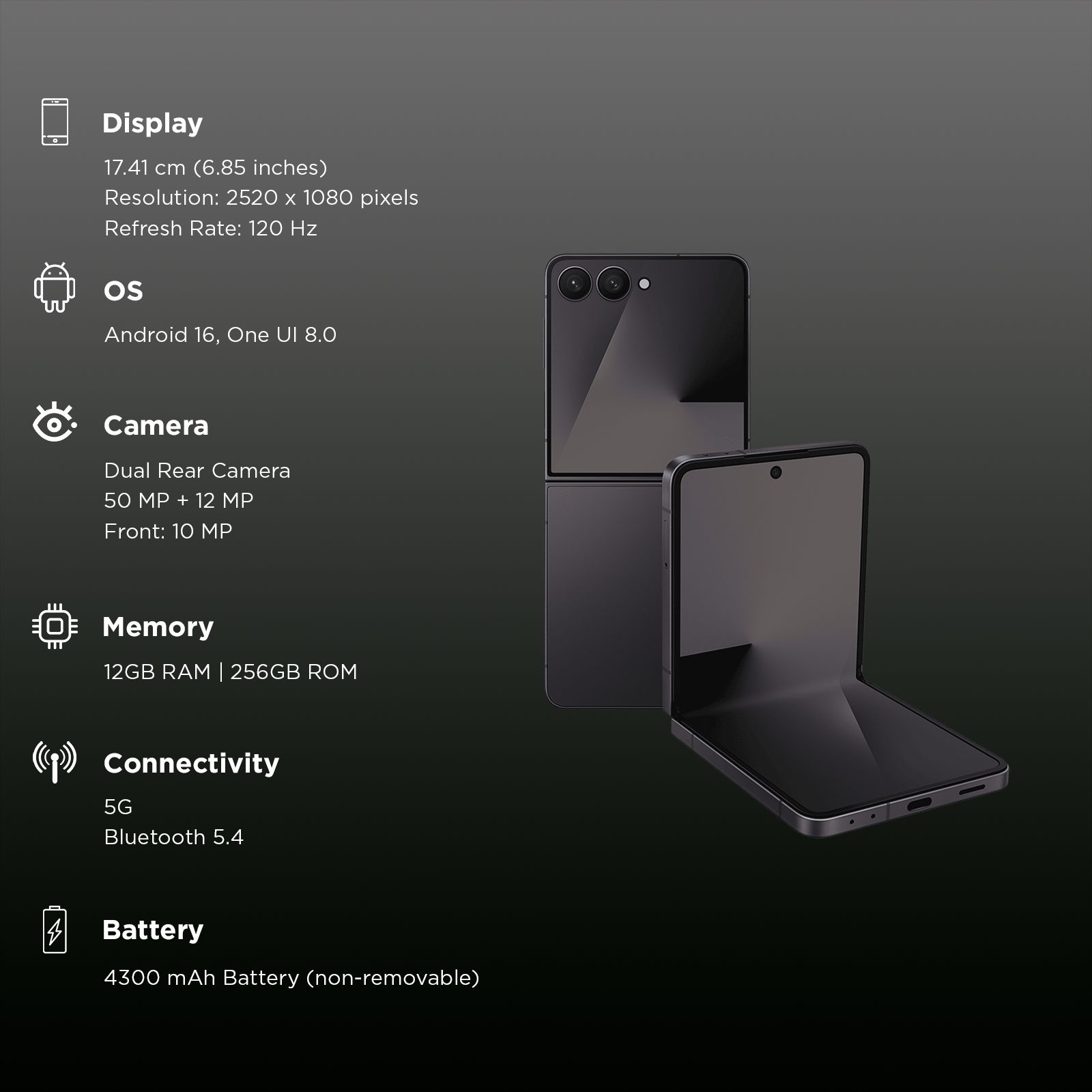 SAMSUNG Galaxy Z Flip7 5G (12GB RAM, 256GB, Jetblack)_2