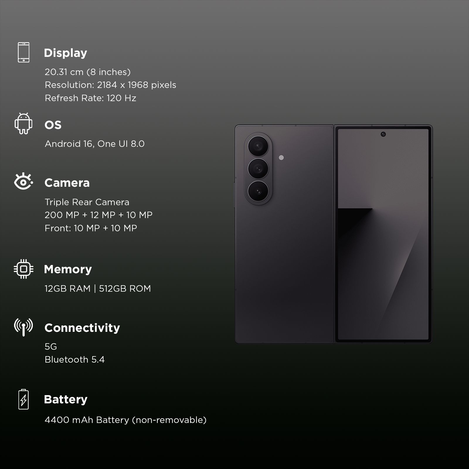 SAMSUNG Galaxy Z Fold7 5G (12GB RAM, 512GB, Jetblack)_2