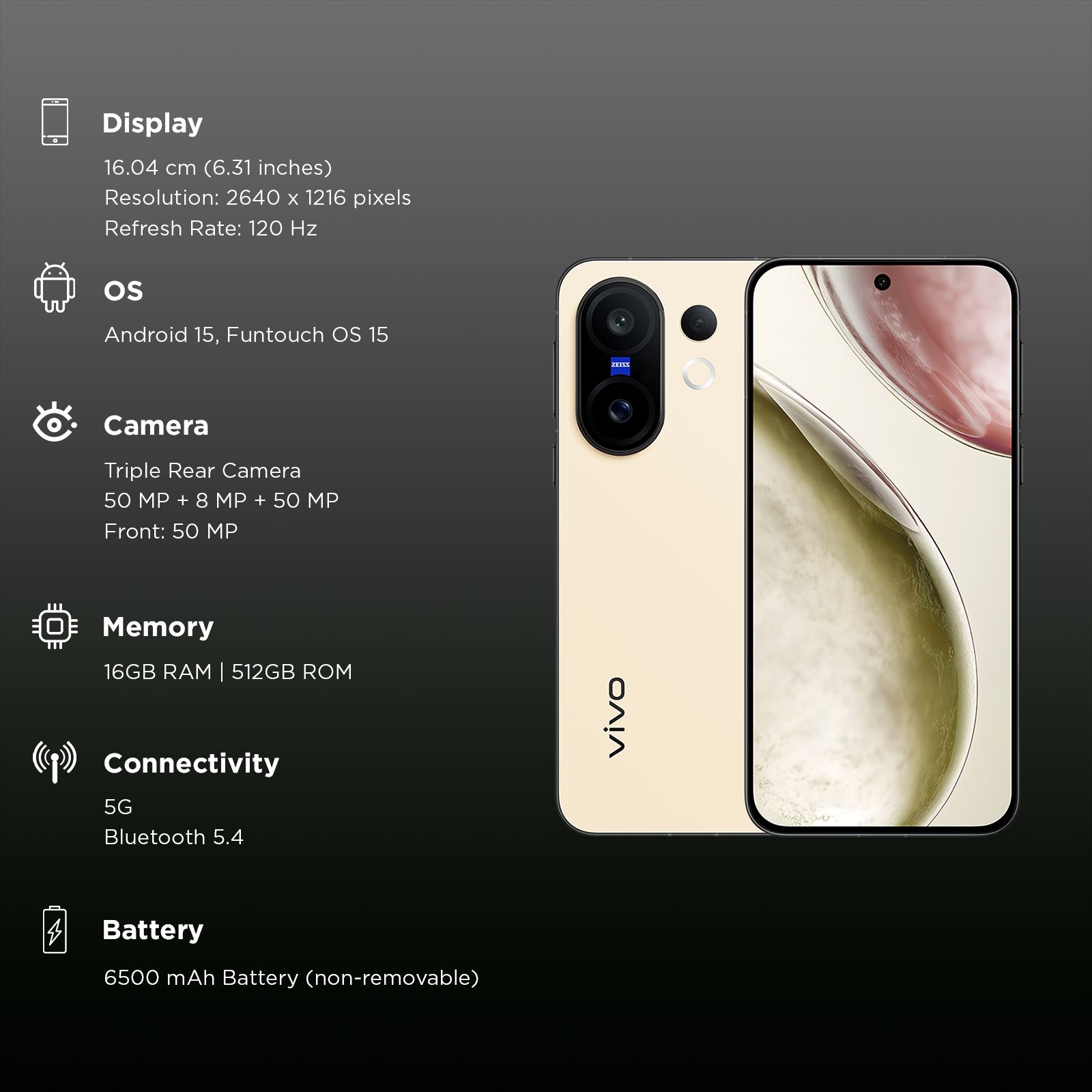 vivo X200 FE 5G (16GB RAM, 512GB, Amber Yellow)_3