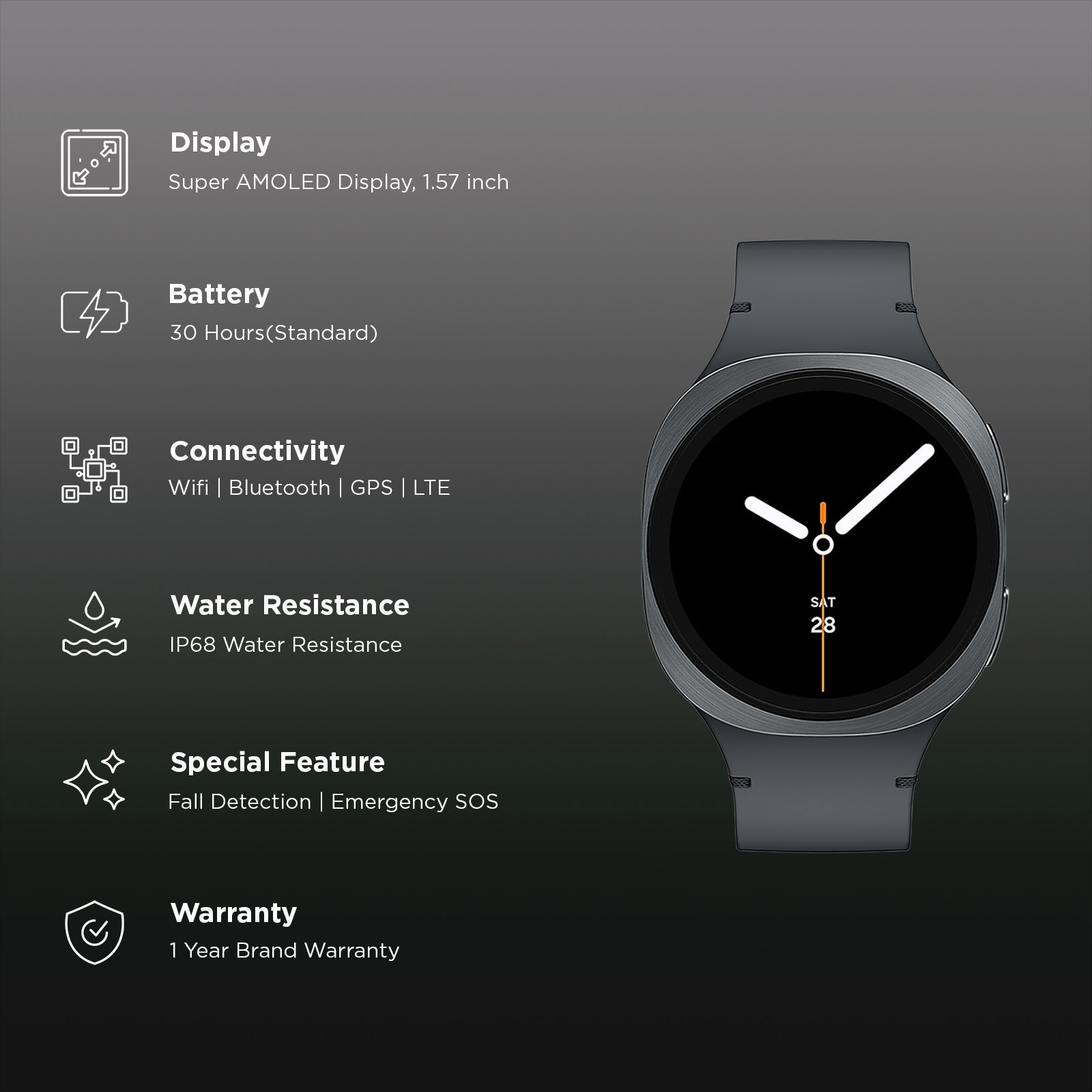 SAMSUNG Galaxy Watch8 Wi-Fi+BT+GPS+LTE Wear OS Smartwatch (40mm Super AMOLED Display, 3nm Processor, Fall Detection, Sport Strap) SAMSUNG Galaxy Watch8 Wi-Fi+BT+GPS+LTE Wear OS Smartwatch (40mm Super AMOLED Display, 3nm Processor, Fall Detection, Sport Strap)_2