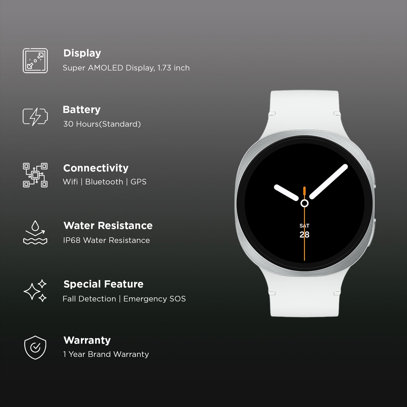 SAMSUNG Galaxy Watch8 Wi-Fi+BT+GPS Wear OS Smartwatch (44mm Super AMOLED Display, 3nm Processor, Fall Detection, Sport Strap)_2
