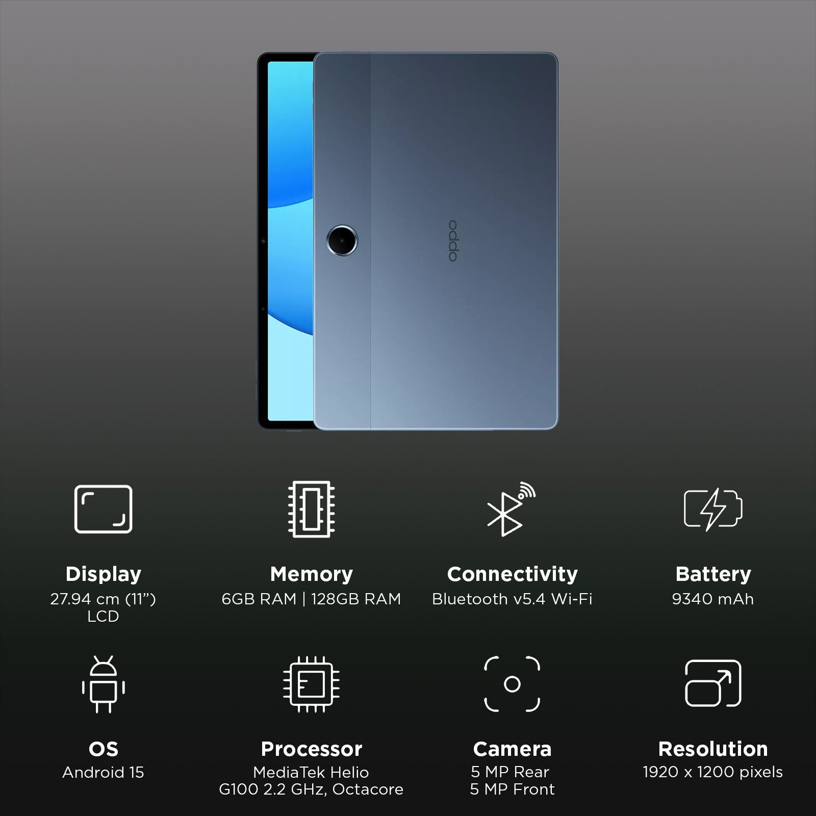 oppo Pad SE Wi-Fi+4G Android Tablet (11 Inch, 6GB RAM, 128GB ROM, Twilight Blue)_3