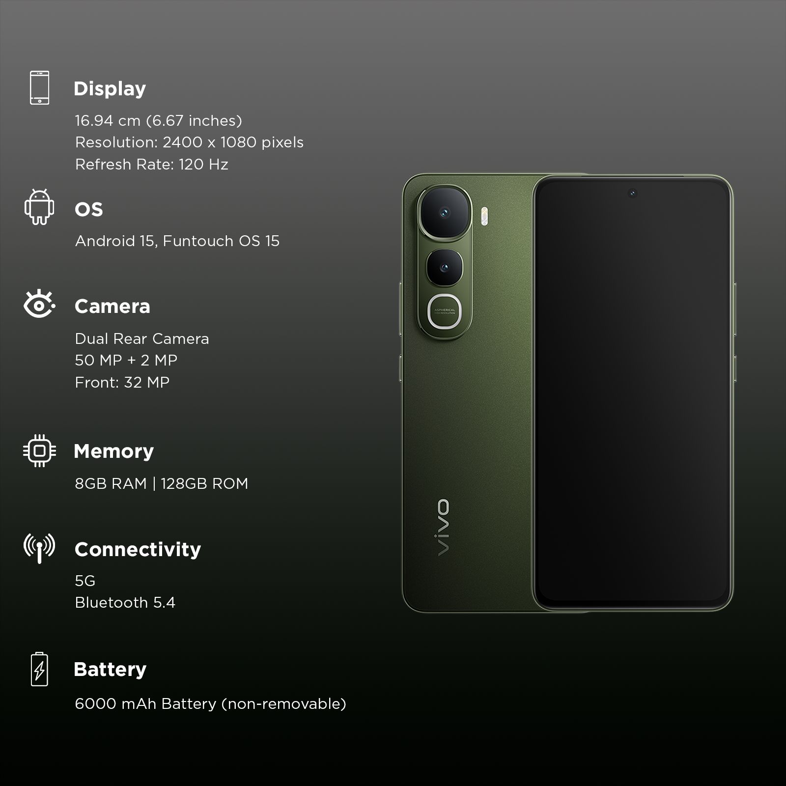 vivo Y400 5G (8GB RAM, 128GB, Olive Green)_3