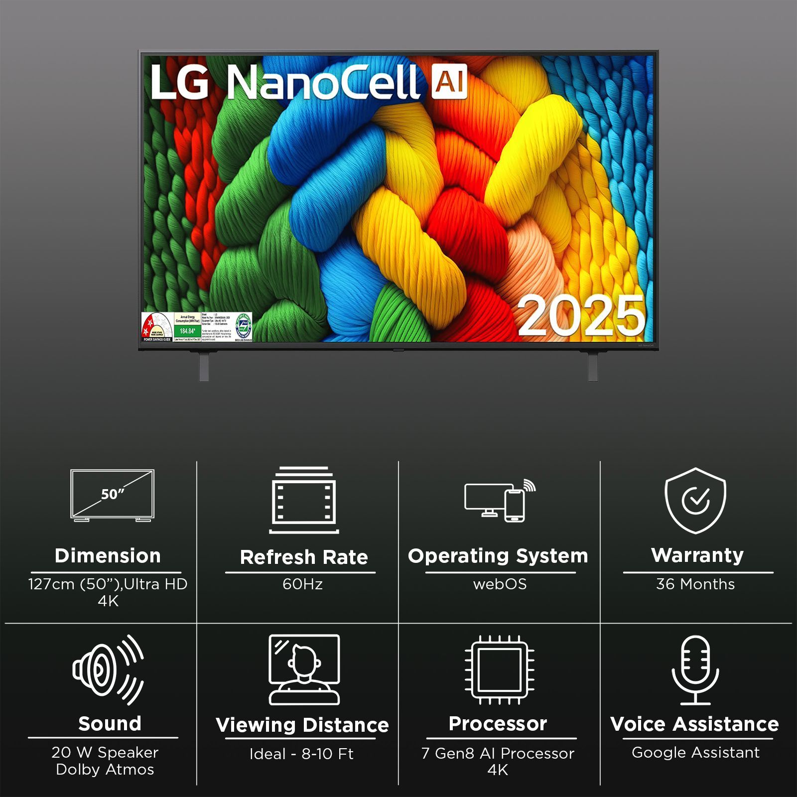 LG NANO83A 127 cm (50 inch) 4K Ultra HD Smart WebOS TV with Dolby Atmos (2025 Model)_3