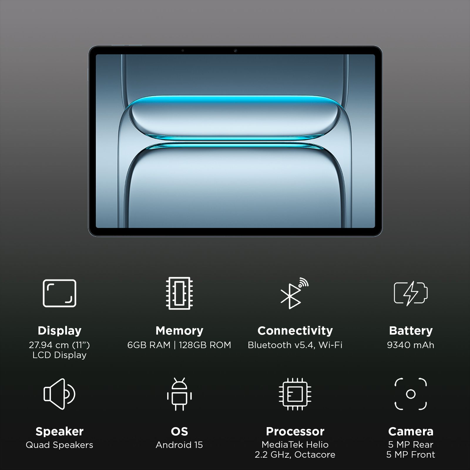 OnePlus Pad Lite Wi-Fi Android Tablet (11 Inch, 6GB RAM, 128GB ROM, Aero Blue) OnePlus Pad Lite Wi-Fi Android Tablet (11 Inch, 6GB RAM, 128GB ROM, Aero Blue)_3