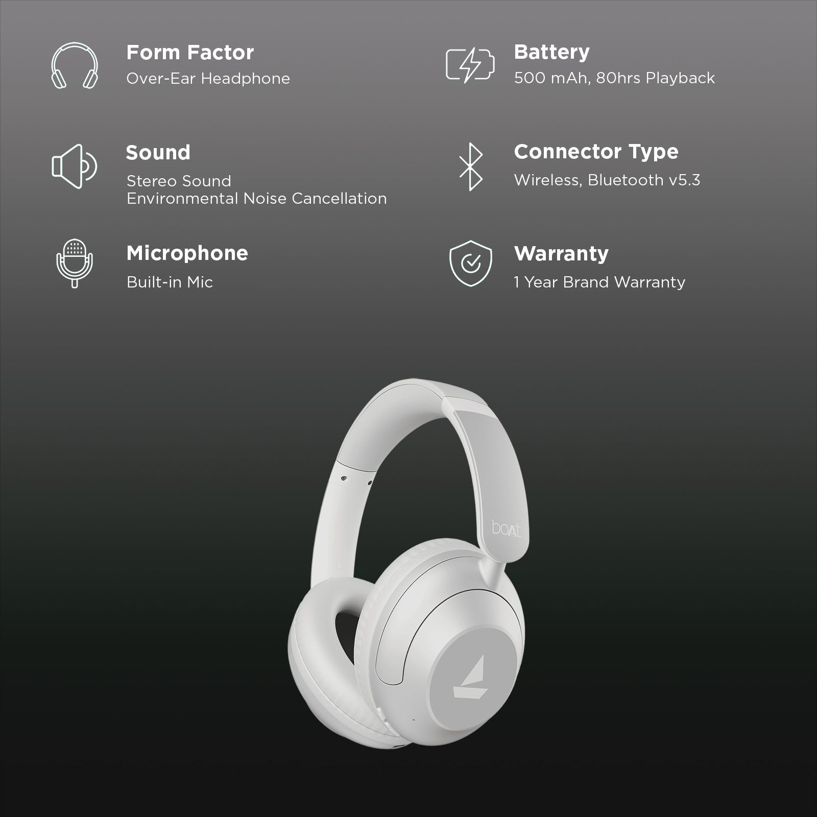 boAt Rockerz 650 Pro Bluetooth Headphone with Mic (80 Hours Playback, Over Ear, Silver Frost)_2